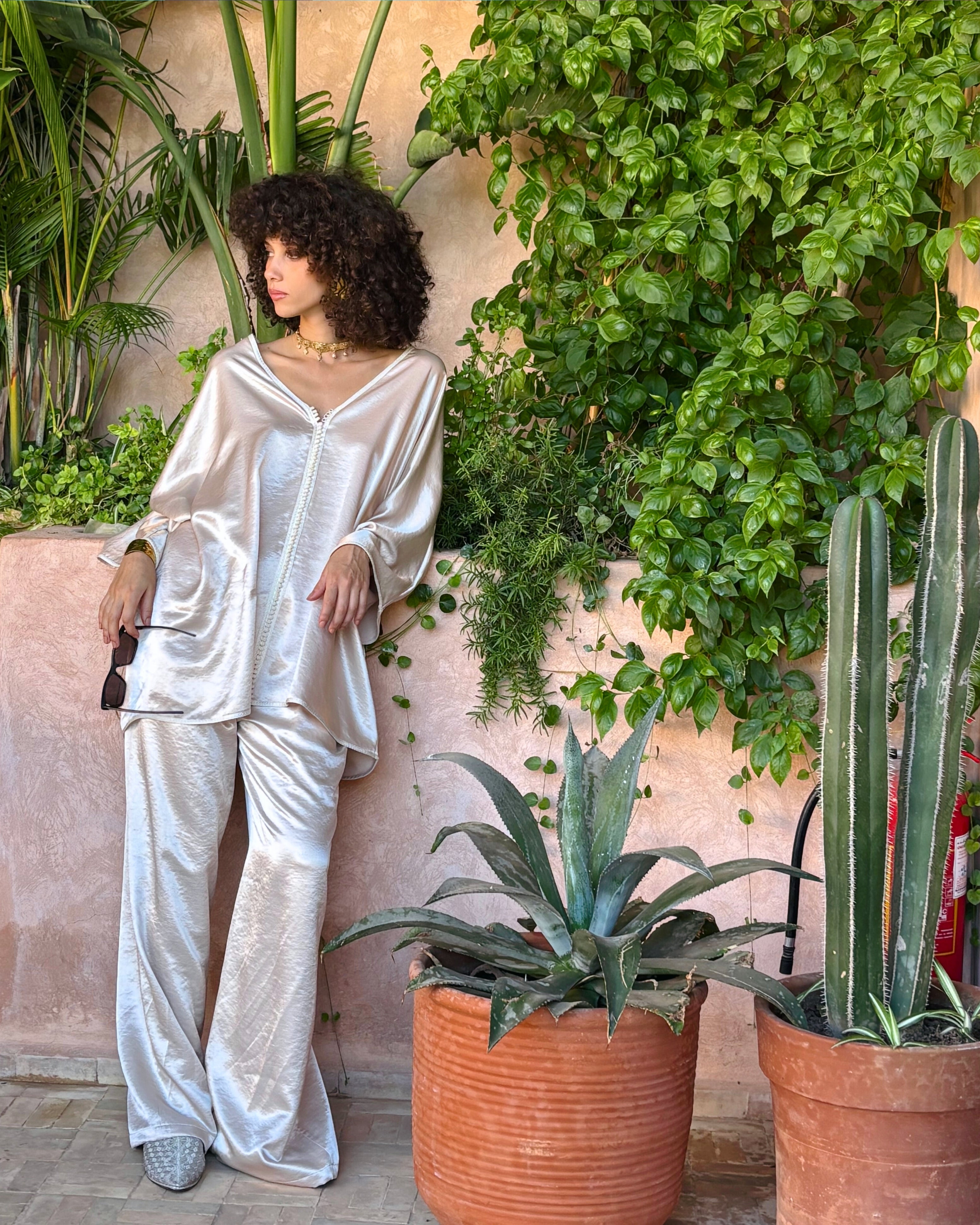 ENZO TWO-PIECE SATIN SET