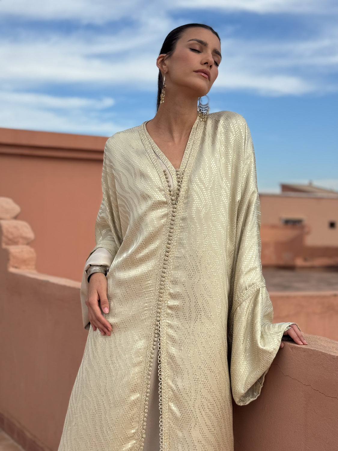 RADIYA TWO-PIECE SILK KAFTAN