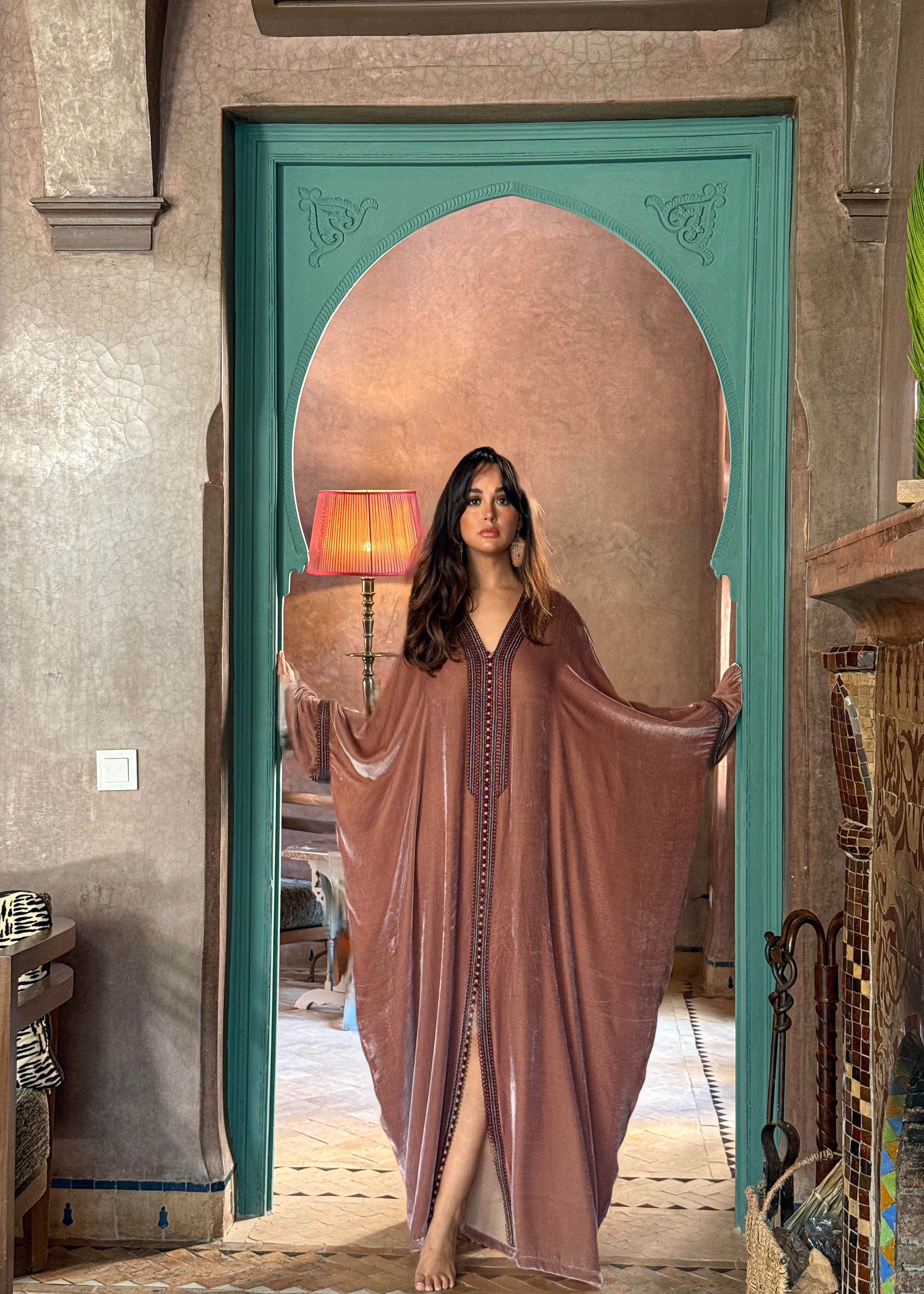 JOOD SILK VELVET KAFTAN