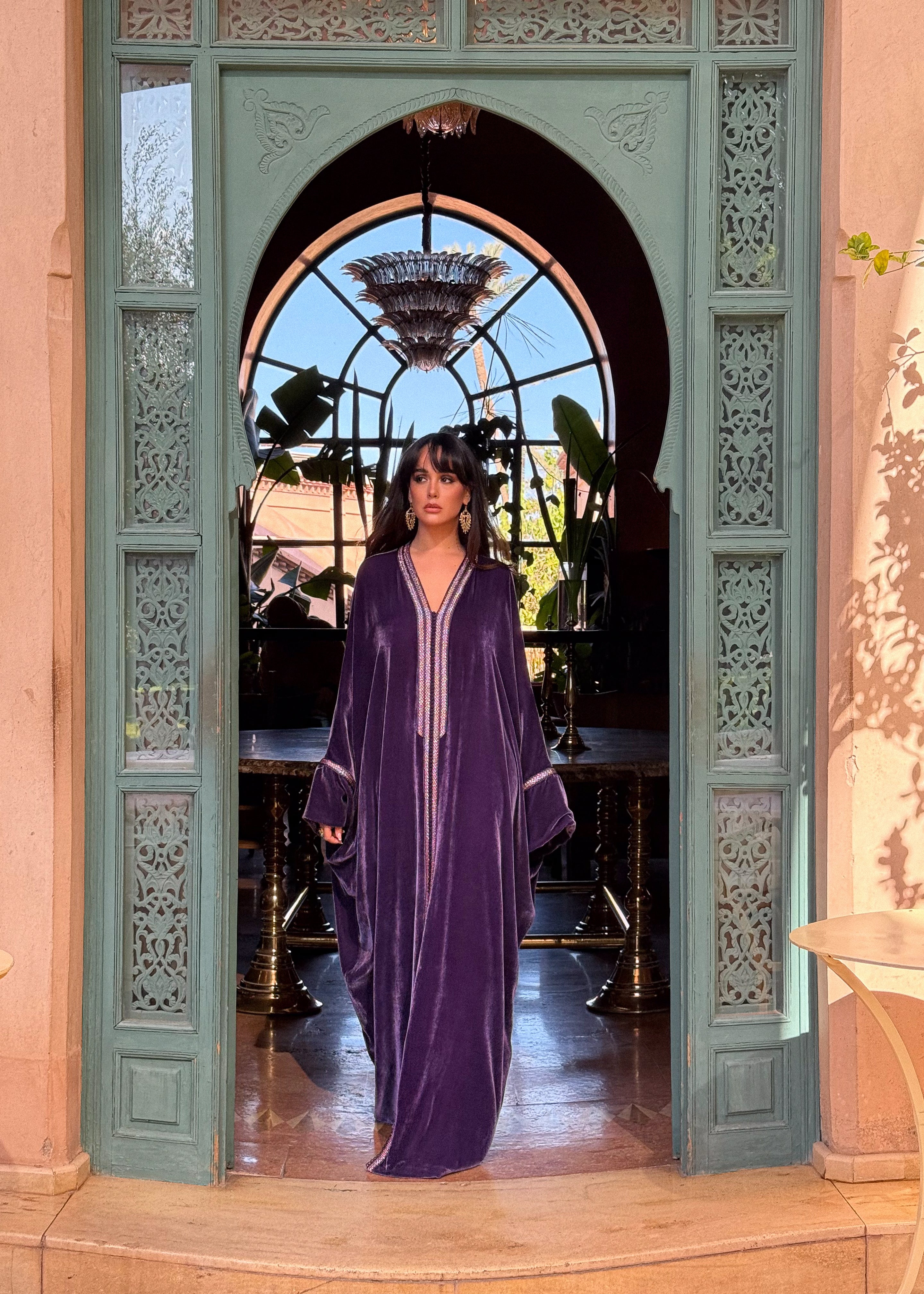 AMEL SILK VELVET KAFTAN
