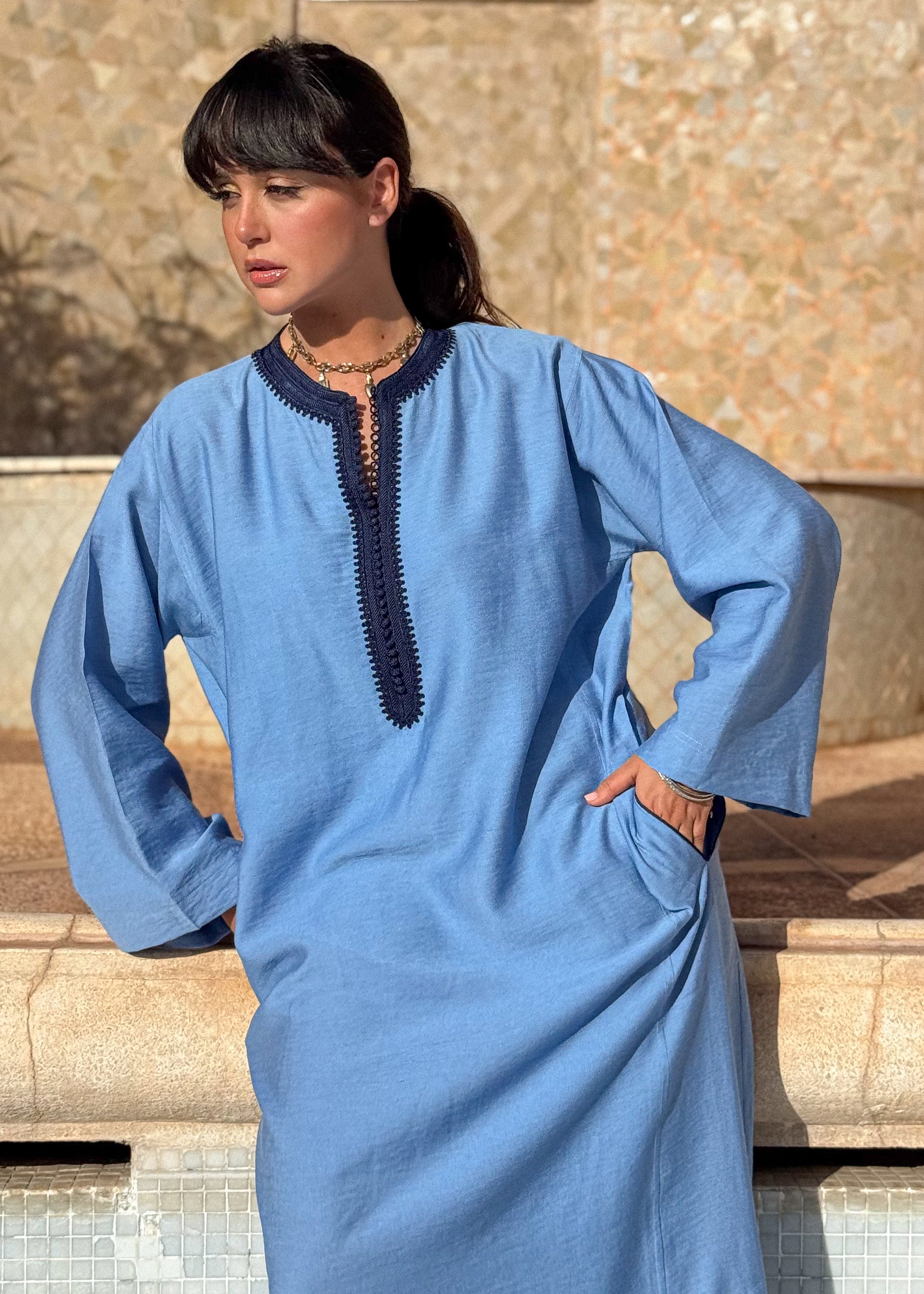 SMAHANE LINEN KAFTAN