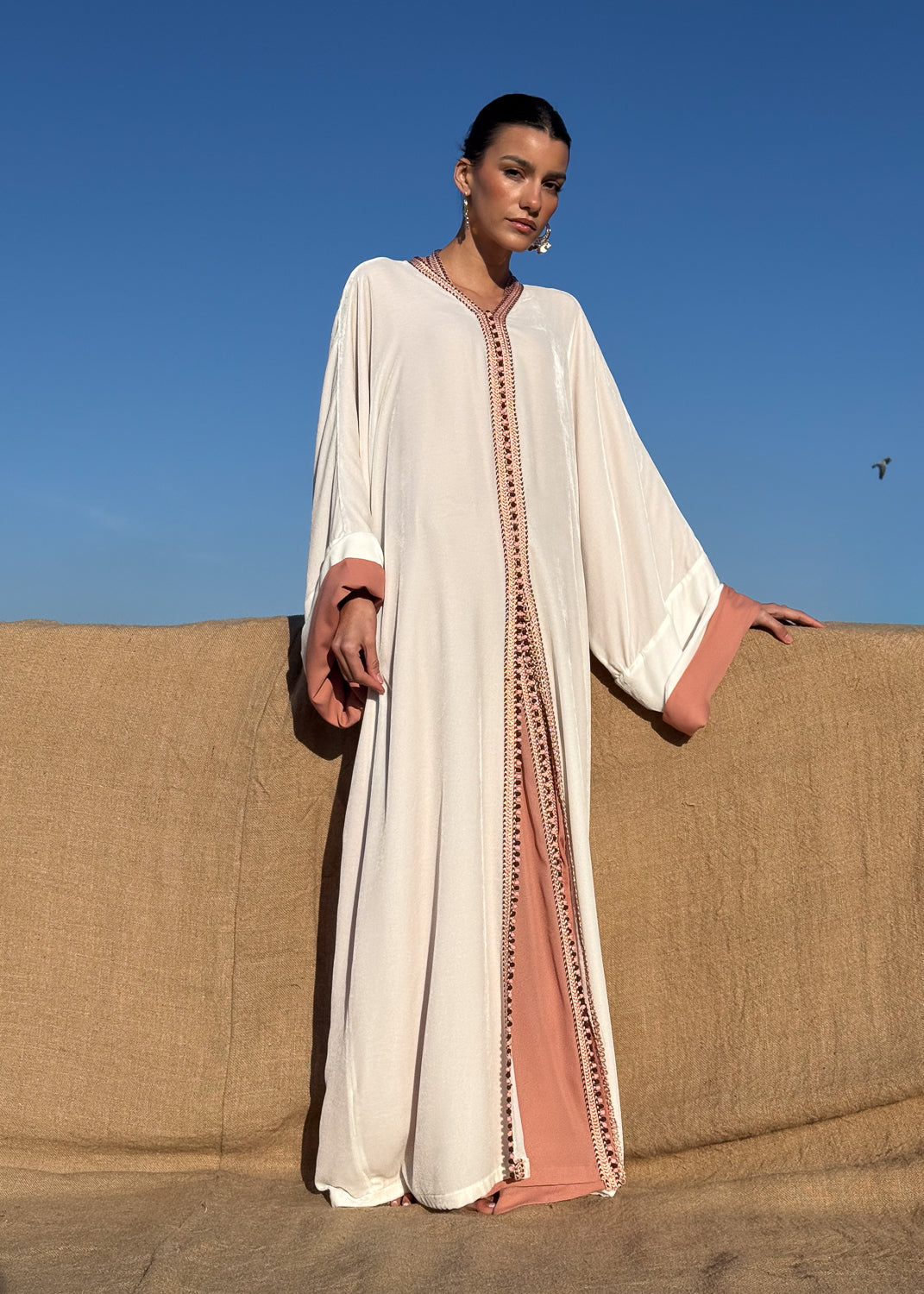 WAFA TWO-PIECE SILK VELVET KAFTAN