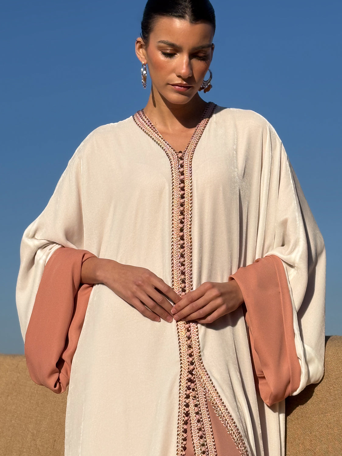 WAFA TWO-PIECE SILK VELVET KAFTAN