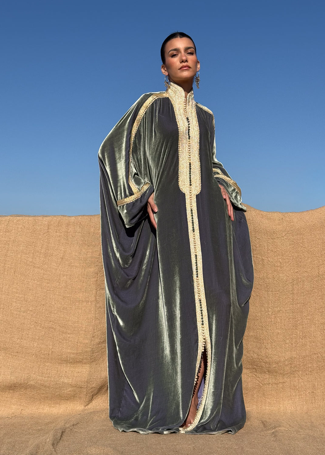 MONIRAH SILK VELVET KAFTAN
