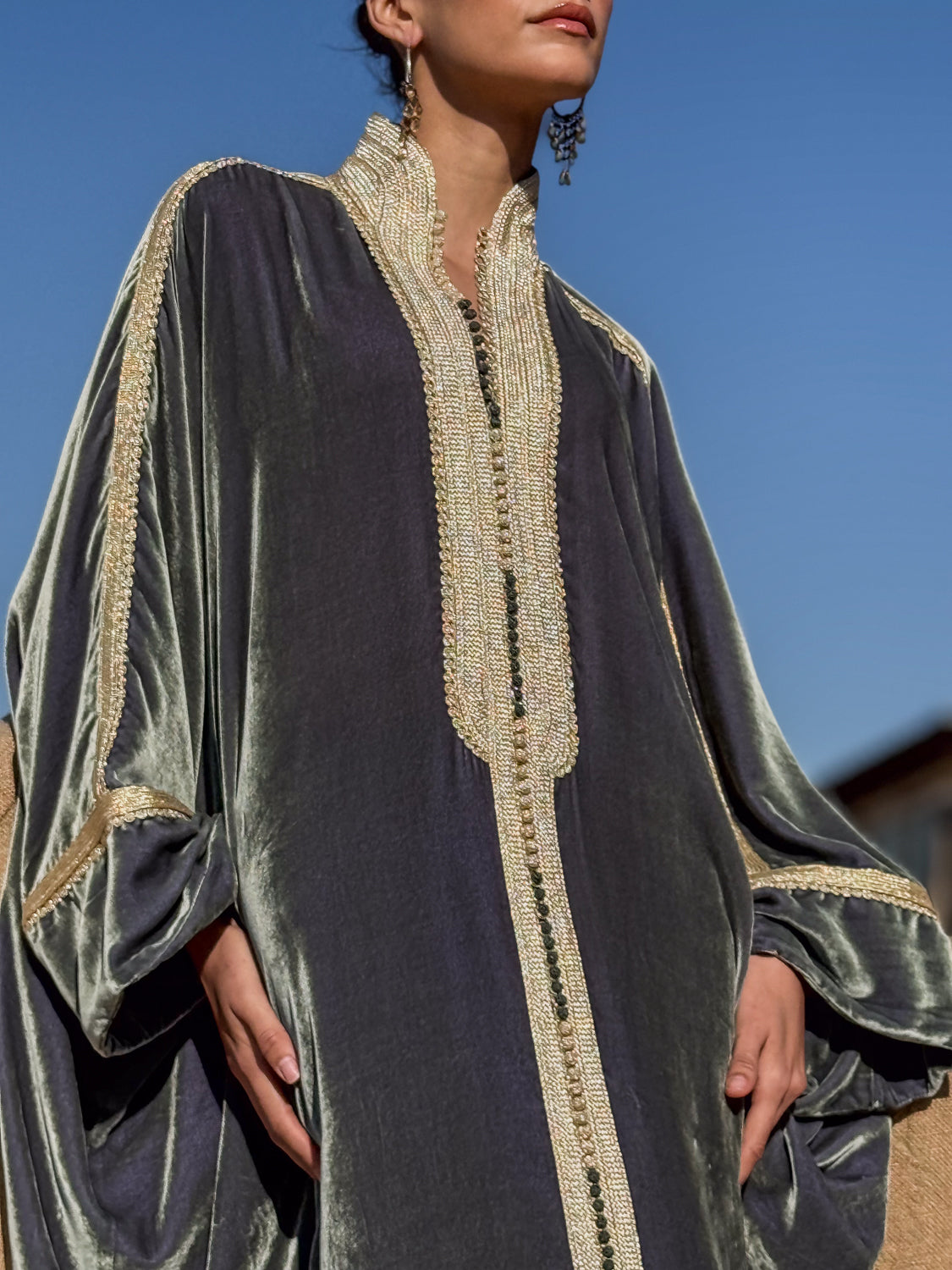 MONIRAH SILK VELVET KAFTAN