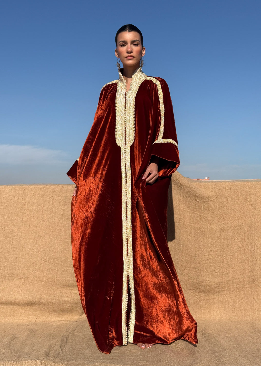 FAY SILK VELVET KAFTAN