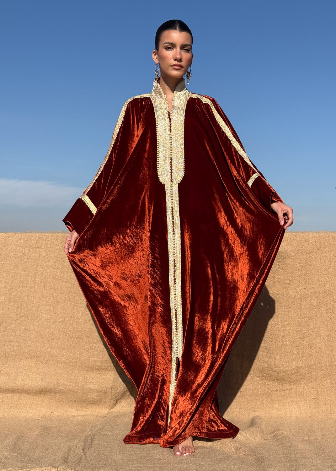 FAY SILK VELVET KAFTAN
