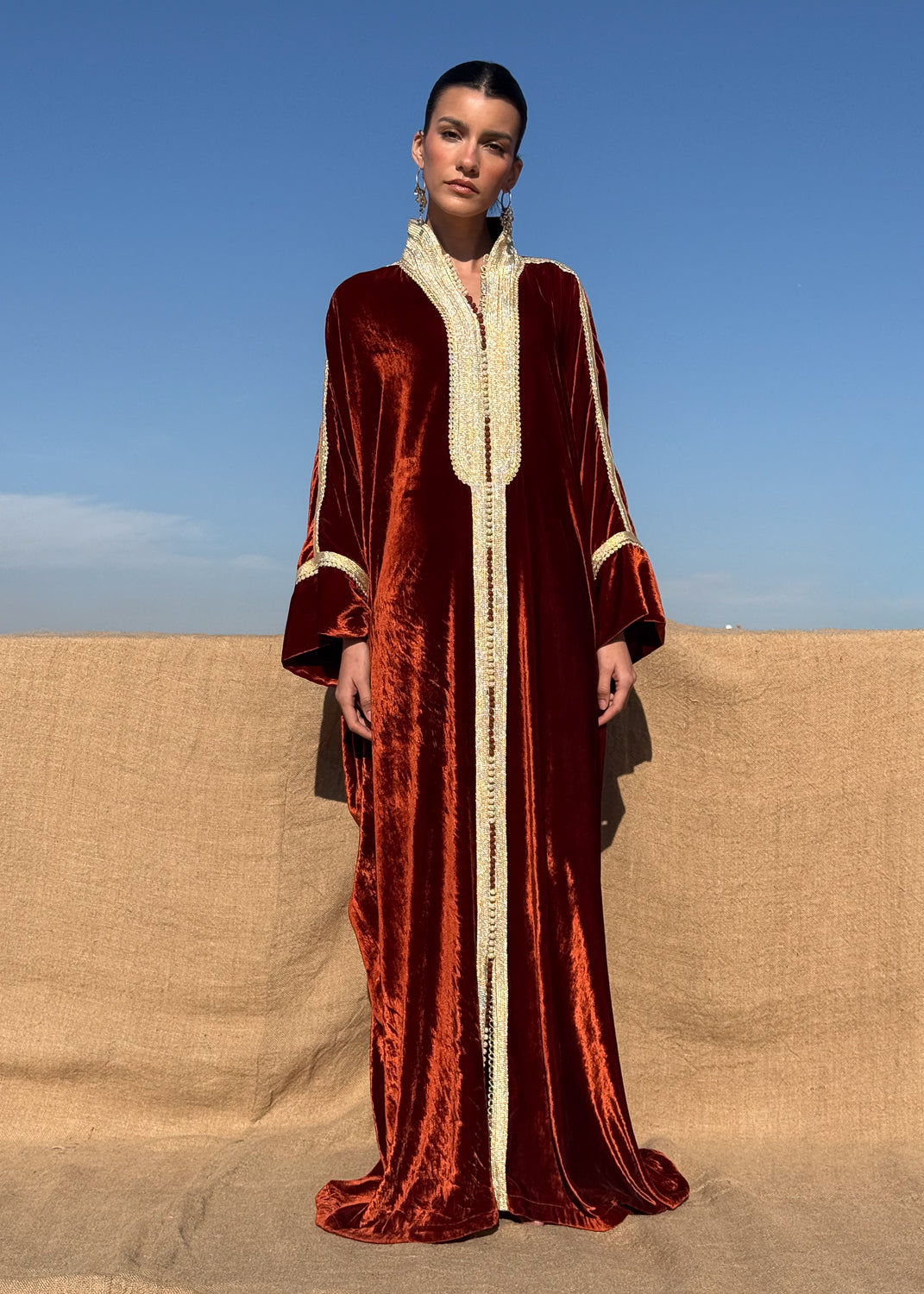 FAY SILK VELVET KAFTAN