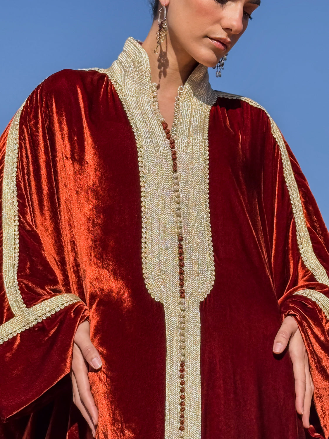 FAY SILK VELVET KAFTAN
