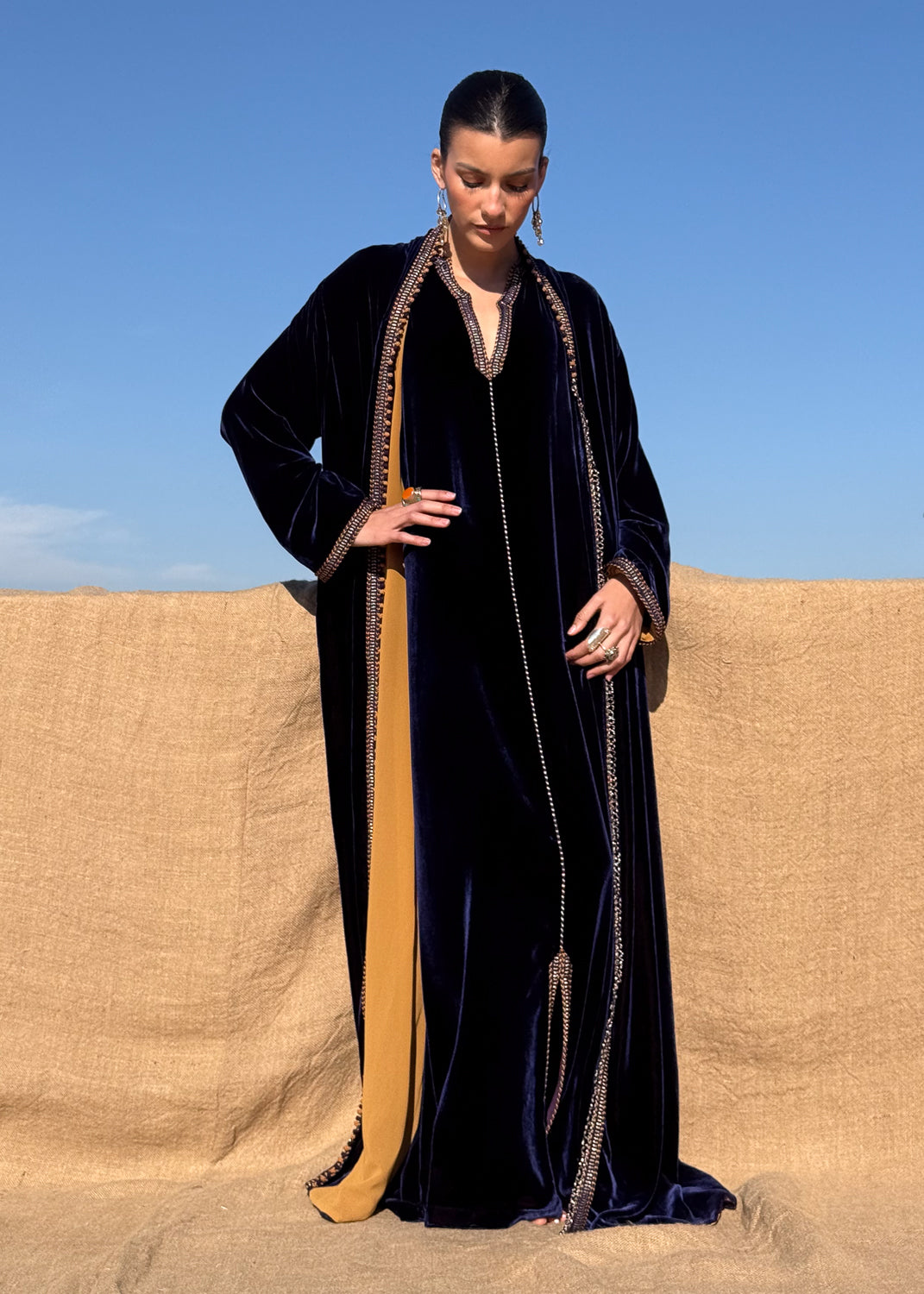 ITO TWO-PIECE SILK VELVET KAFTAN