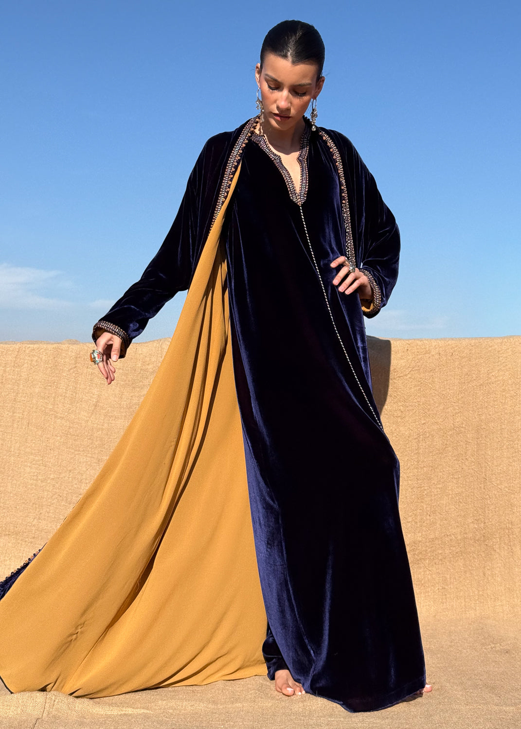 ITO TWO-PIECE SILK VELVET KAFTAN