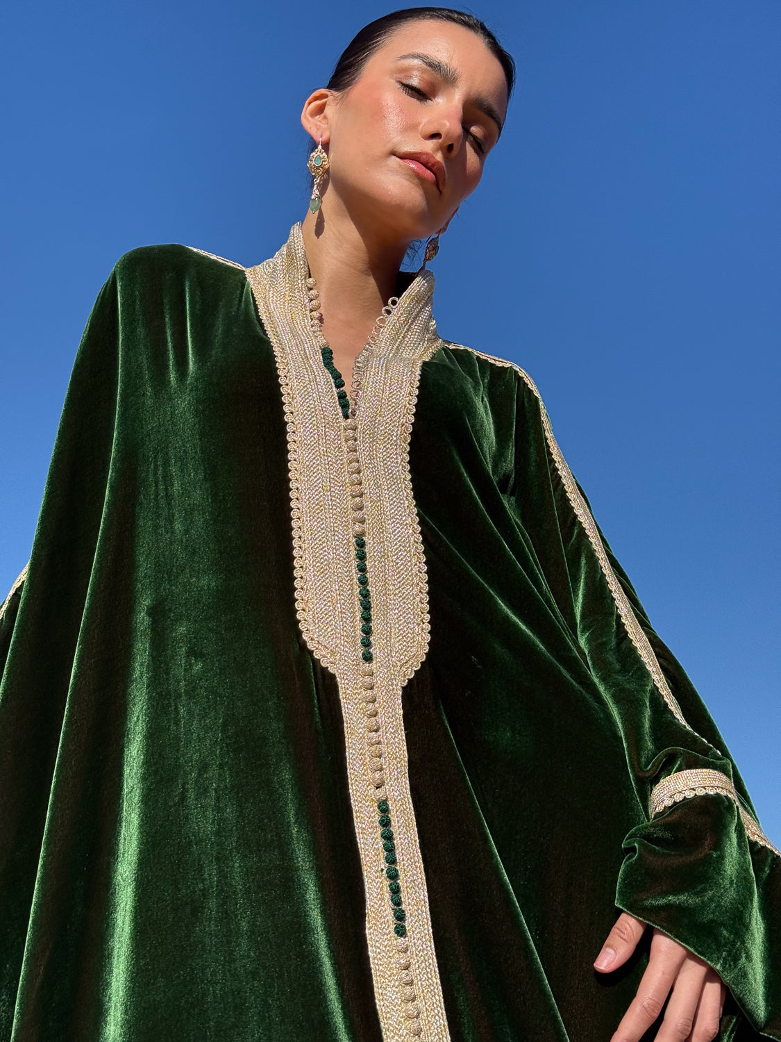 SHAIMA SILK VELVET KAFTAN