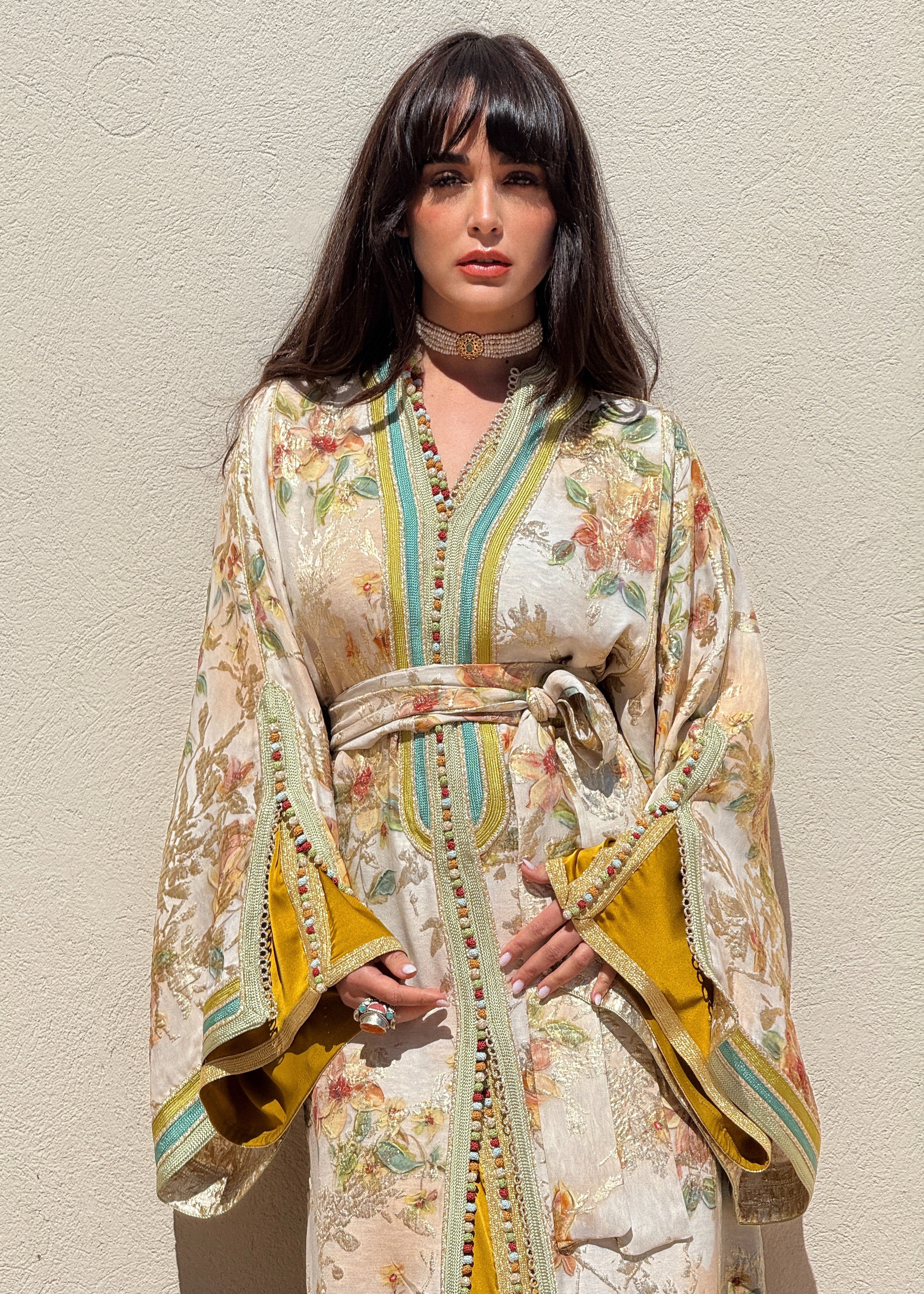 SALIME TWO-PIECE SILK KAFTAN