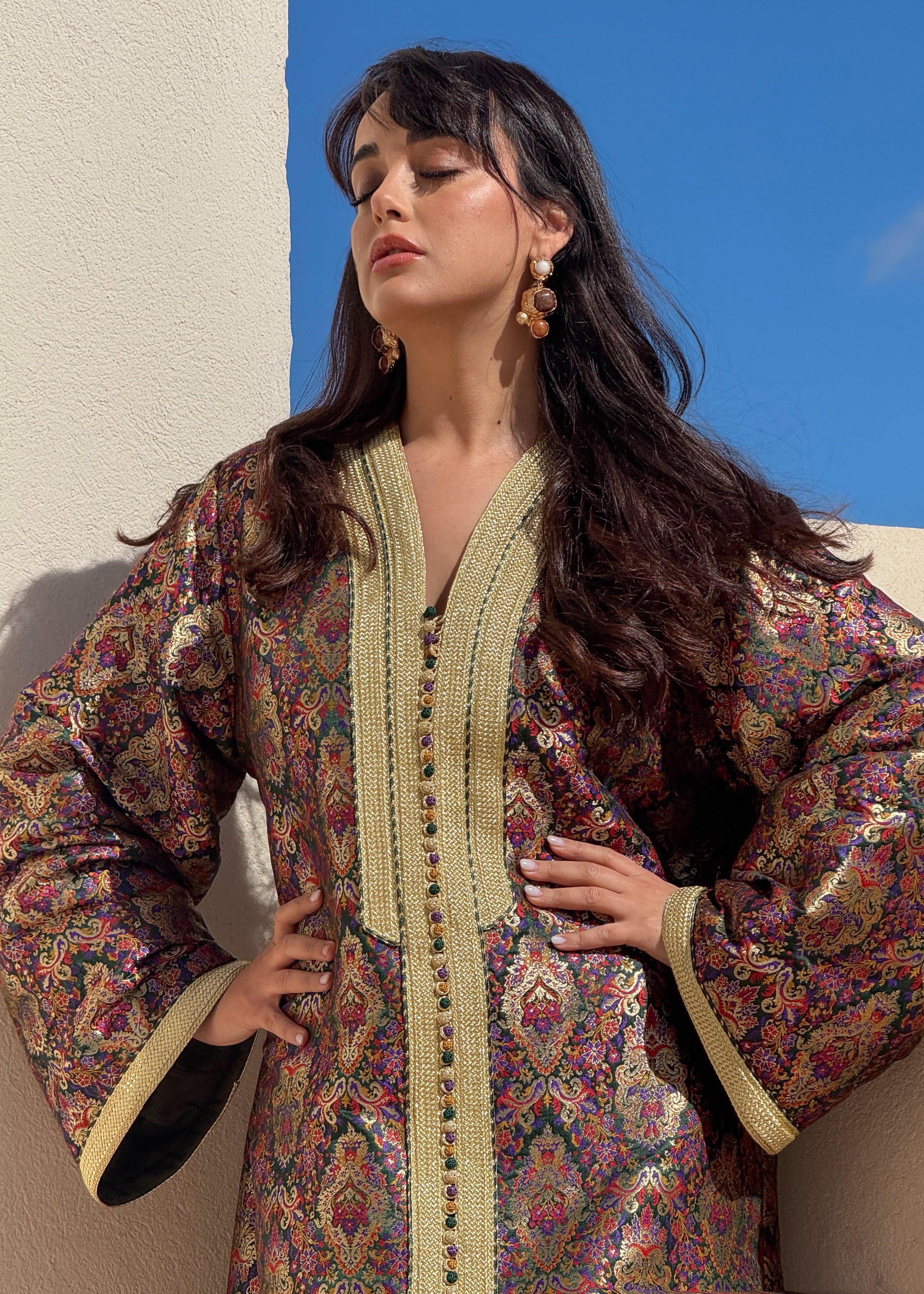 JOUDIA SILK BROCADE KAFTAN