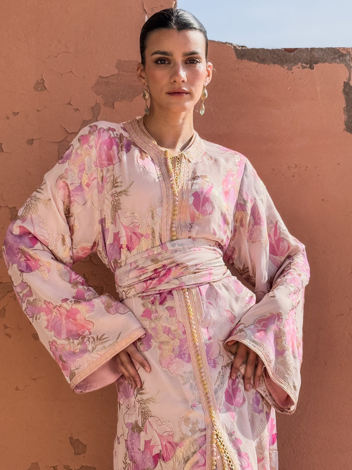 ZINEB TWO-PIECE SILK KAFTAN