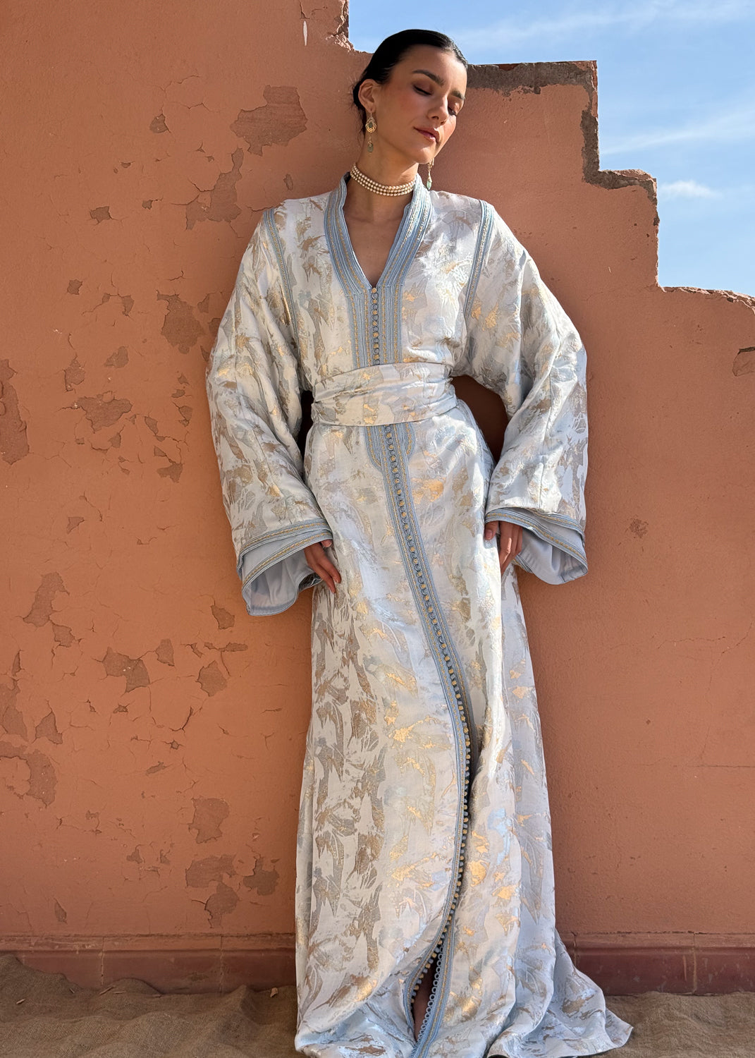 ALANOUD TWO-PIECE SILK KAFTAN