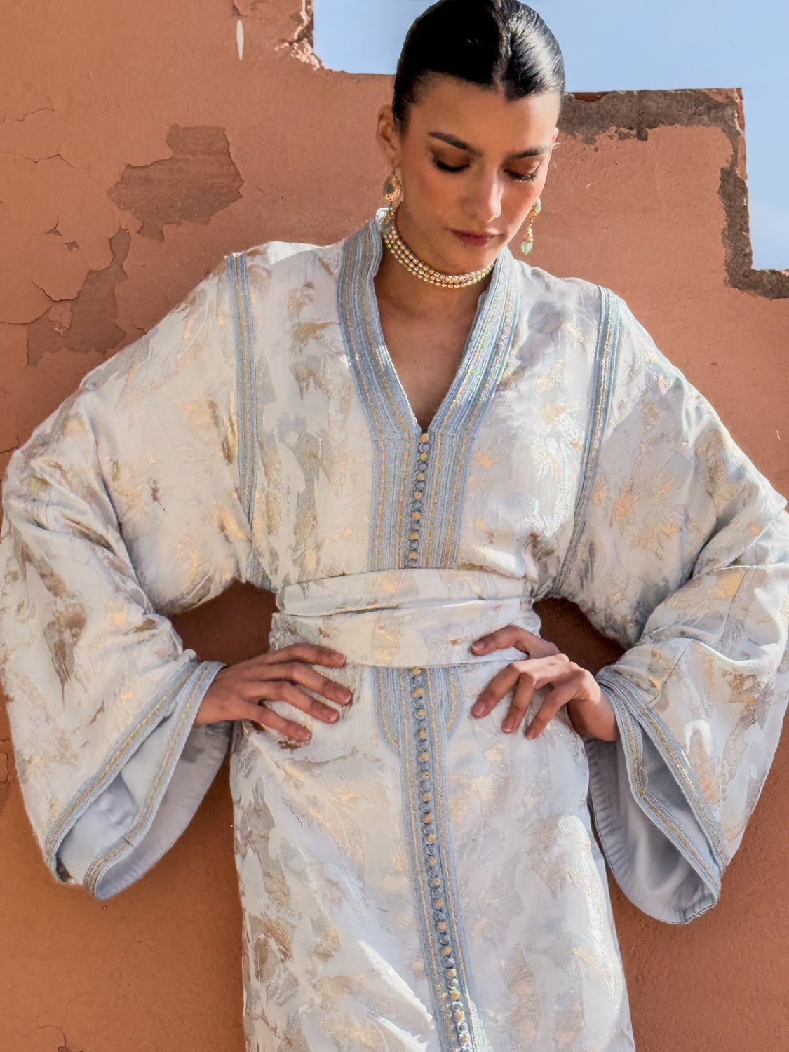 ALANOUD TWO-PIECE SILK KAFTAN