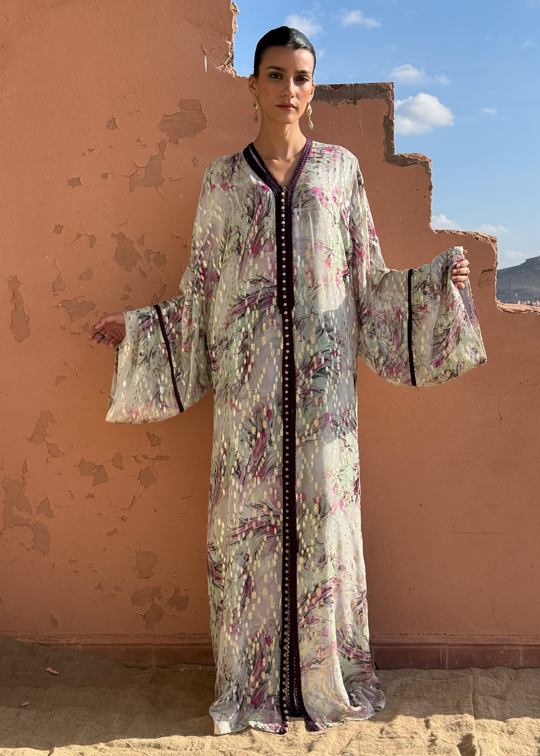 TALA TWO-PIECE SILK KAFTAN