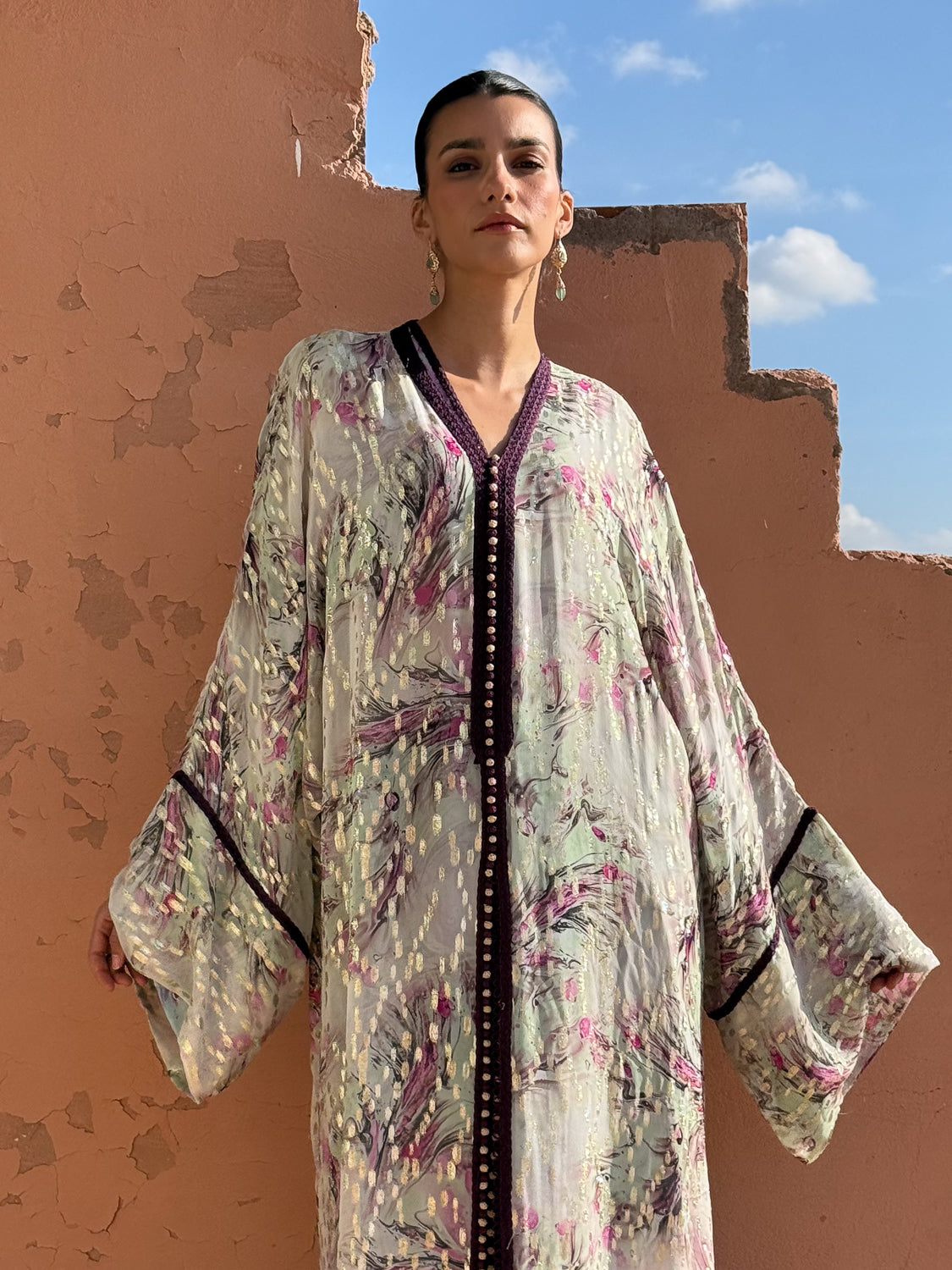 TALA TWO-PIECE SILK KAFTAN