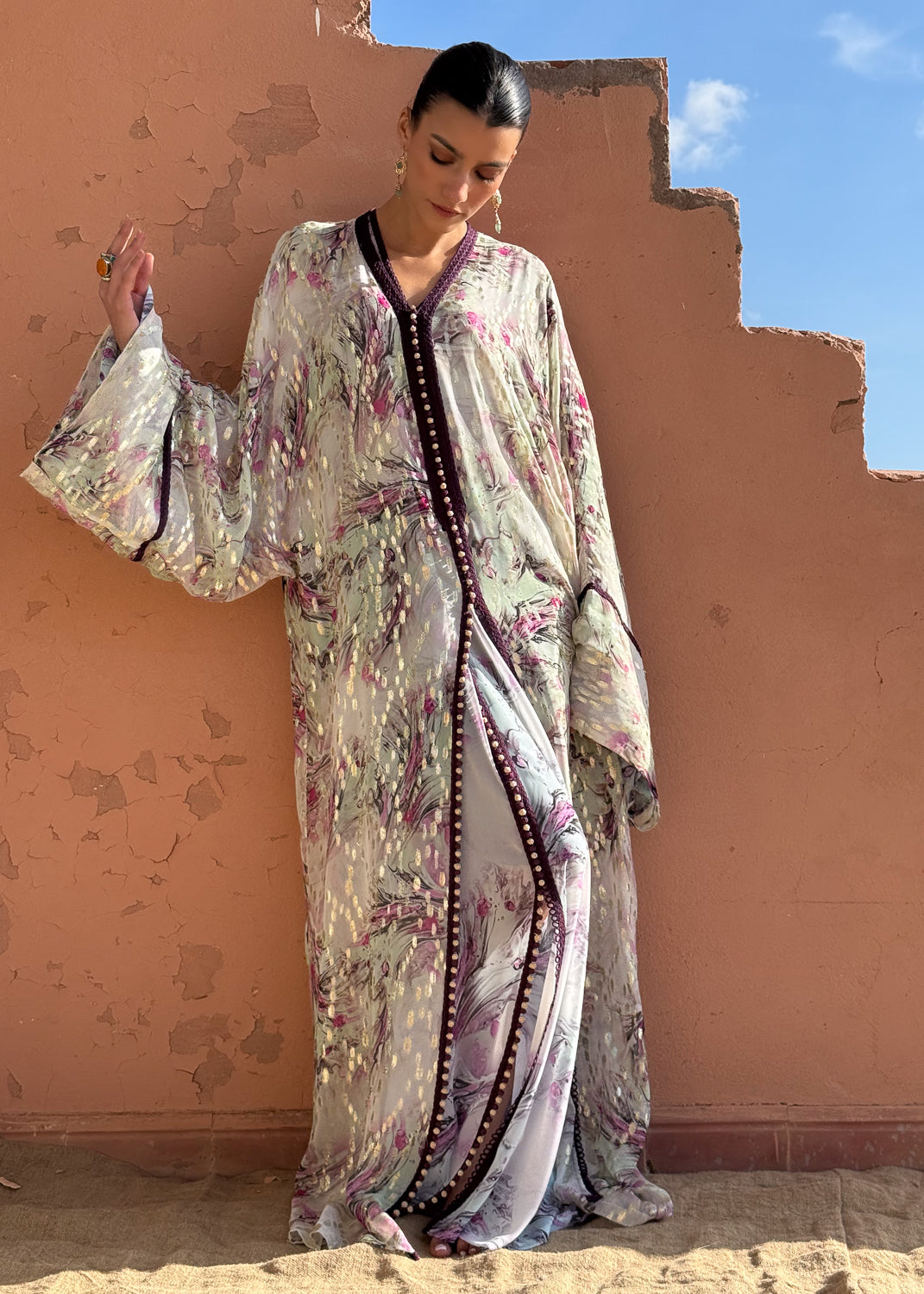 TALA TWO-PIECE SILK KAFTAN