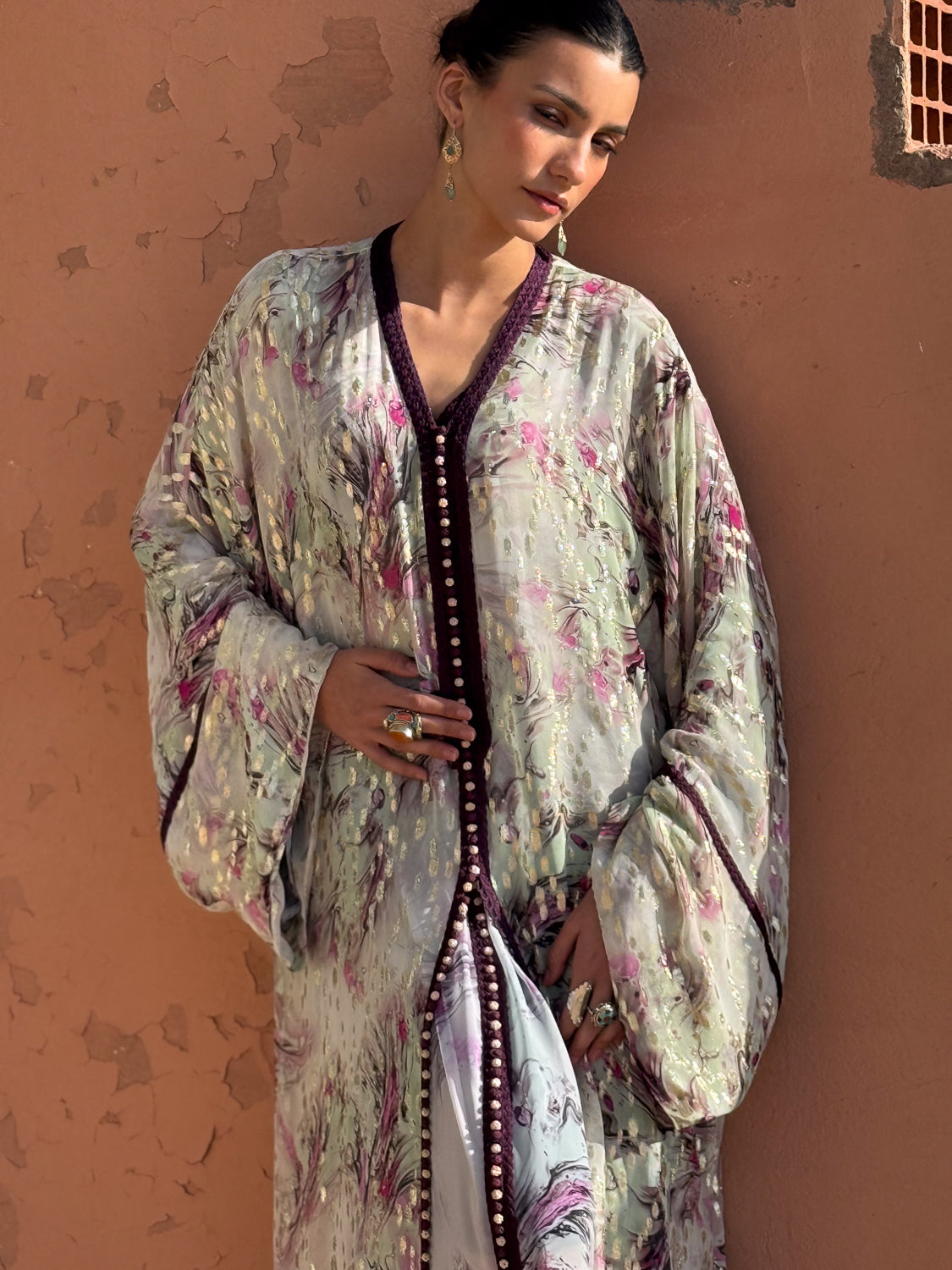 TALA TWO-PIECE SILK KAFTAN