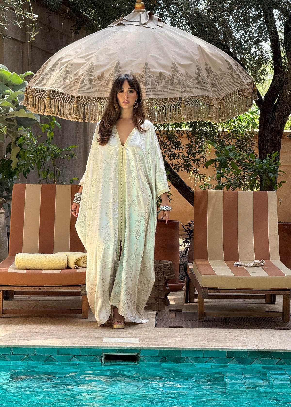 Amalia Shimmering Viscose Kaftan by Moroccan Touch
