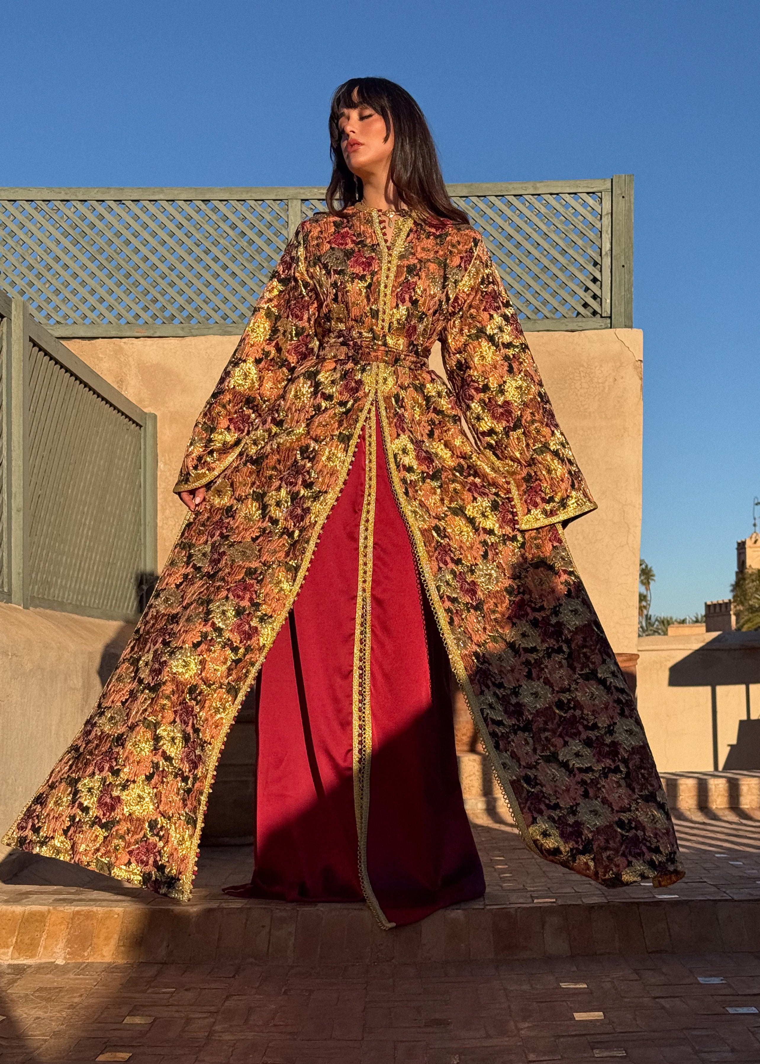 SHAMSA SILK TWO-PIECE KAFTAN
