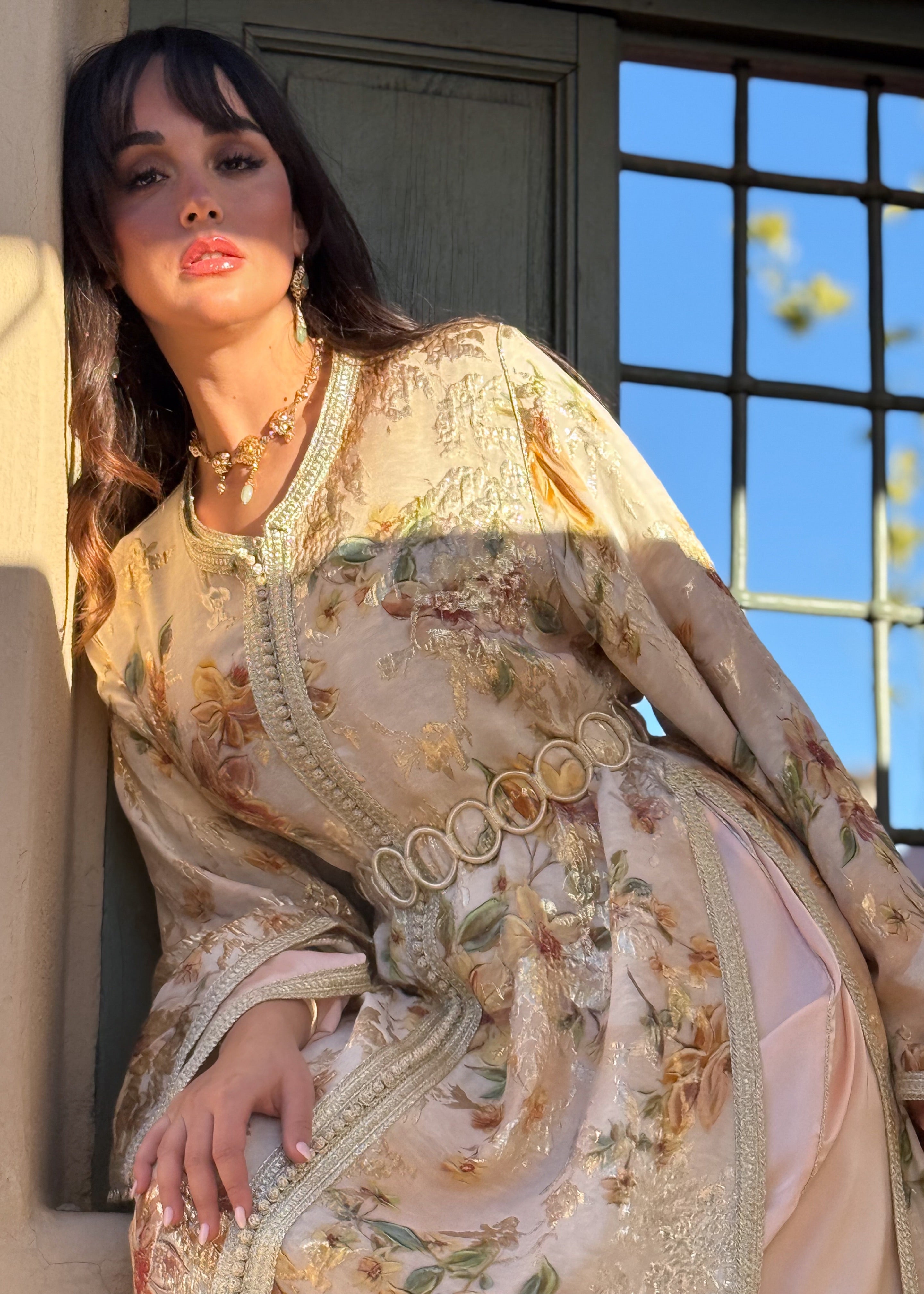 HESSA SILK TWO-PIECE KAFTAN
