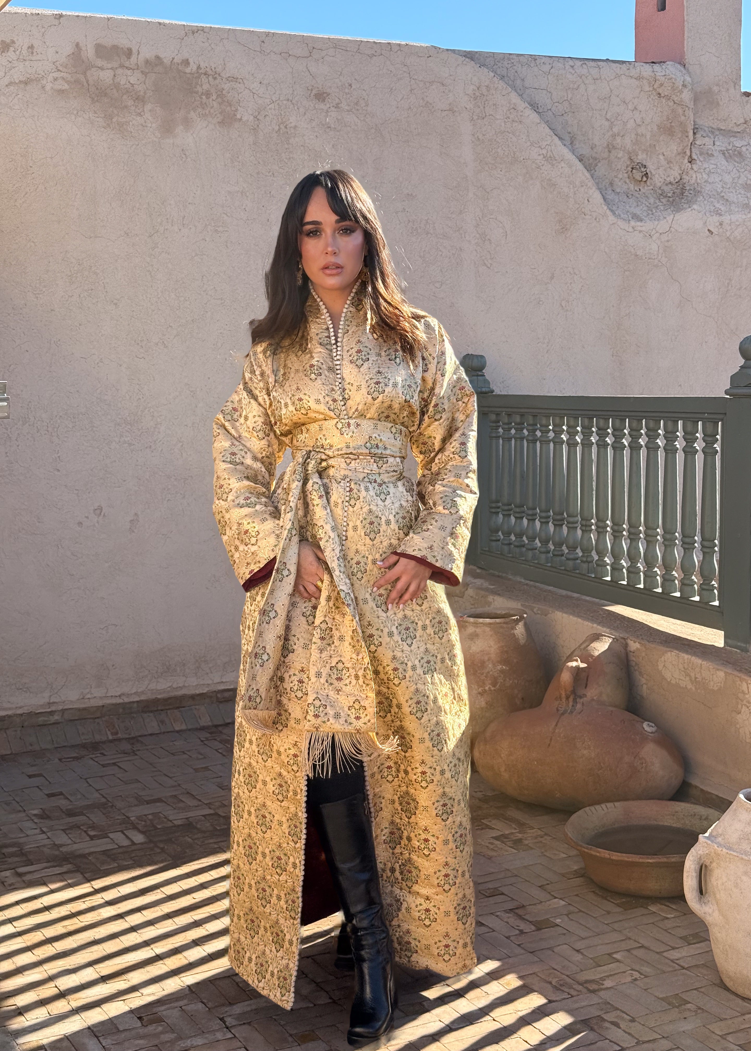 ZAHIA SILK BROCADE KIMONO KAFTAN