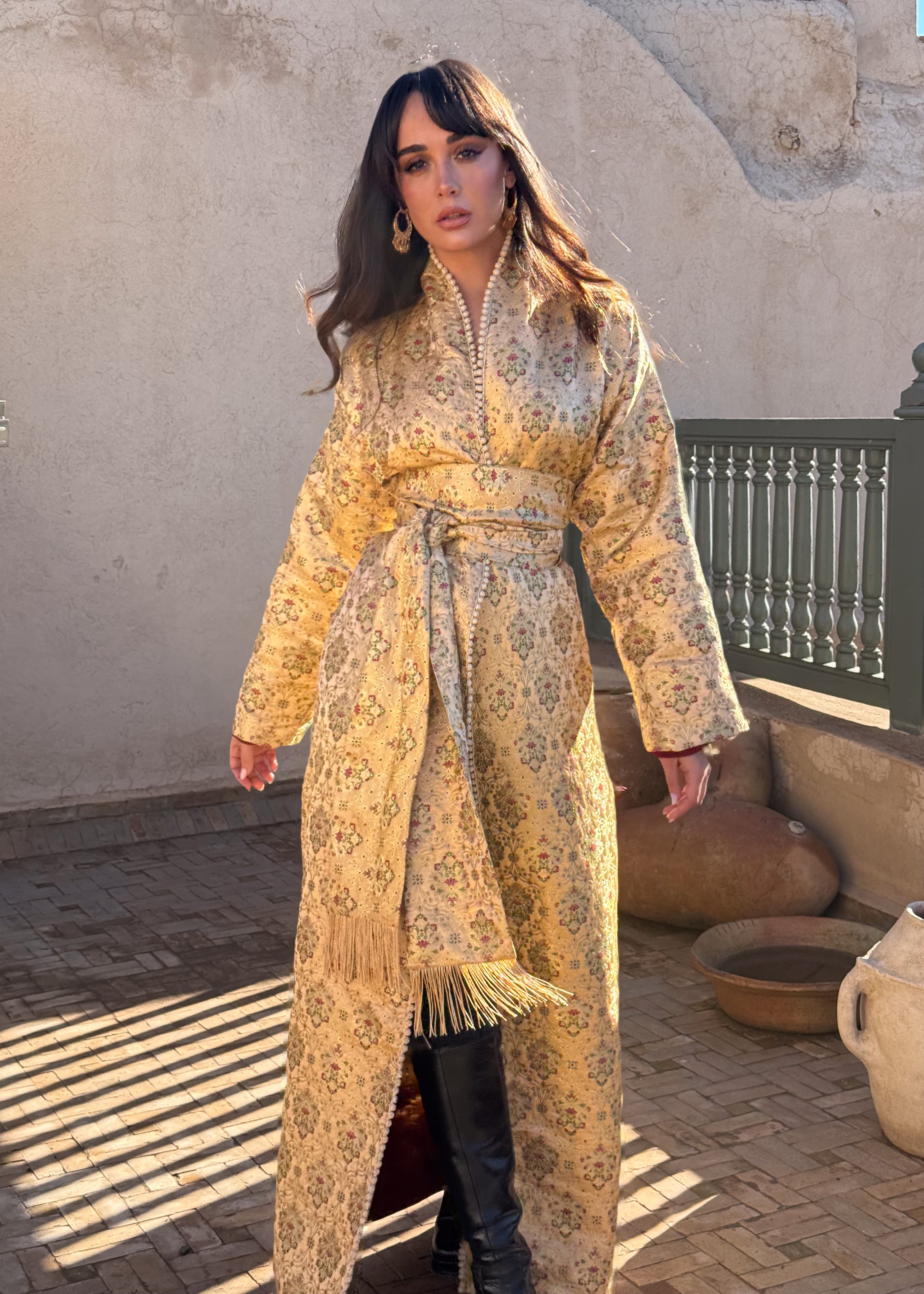 ZAHIA SILK BROCADE KIMONO KAFTAN