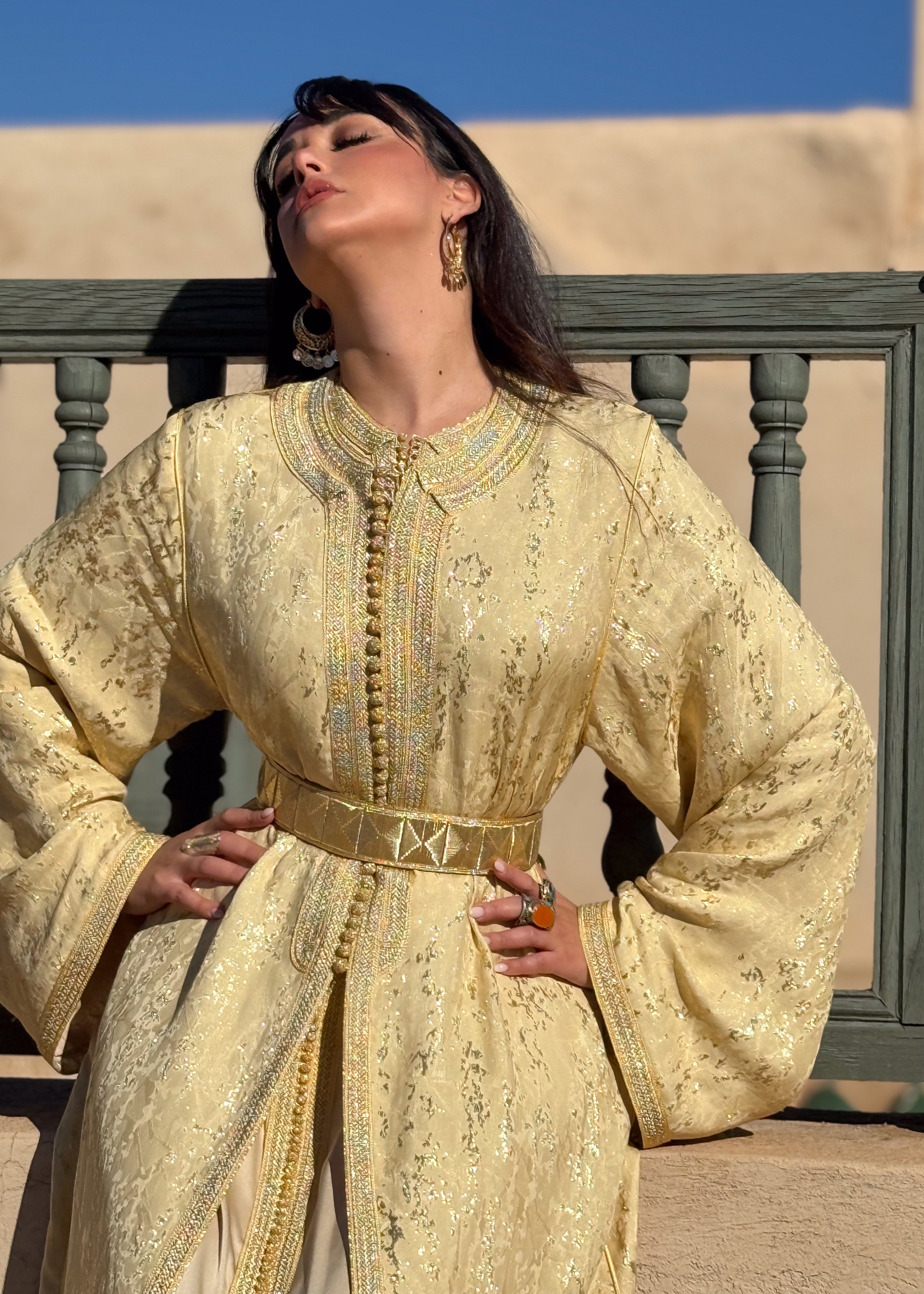 ALIAH TWO-PIECE SILK KAFTAN