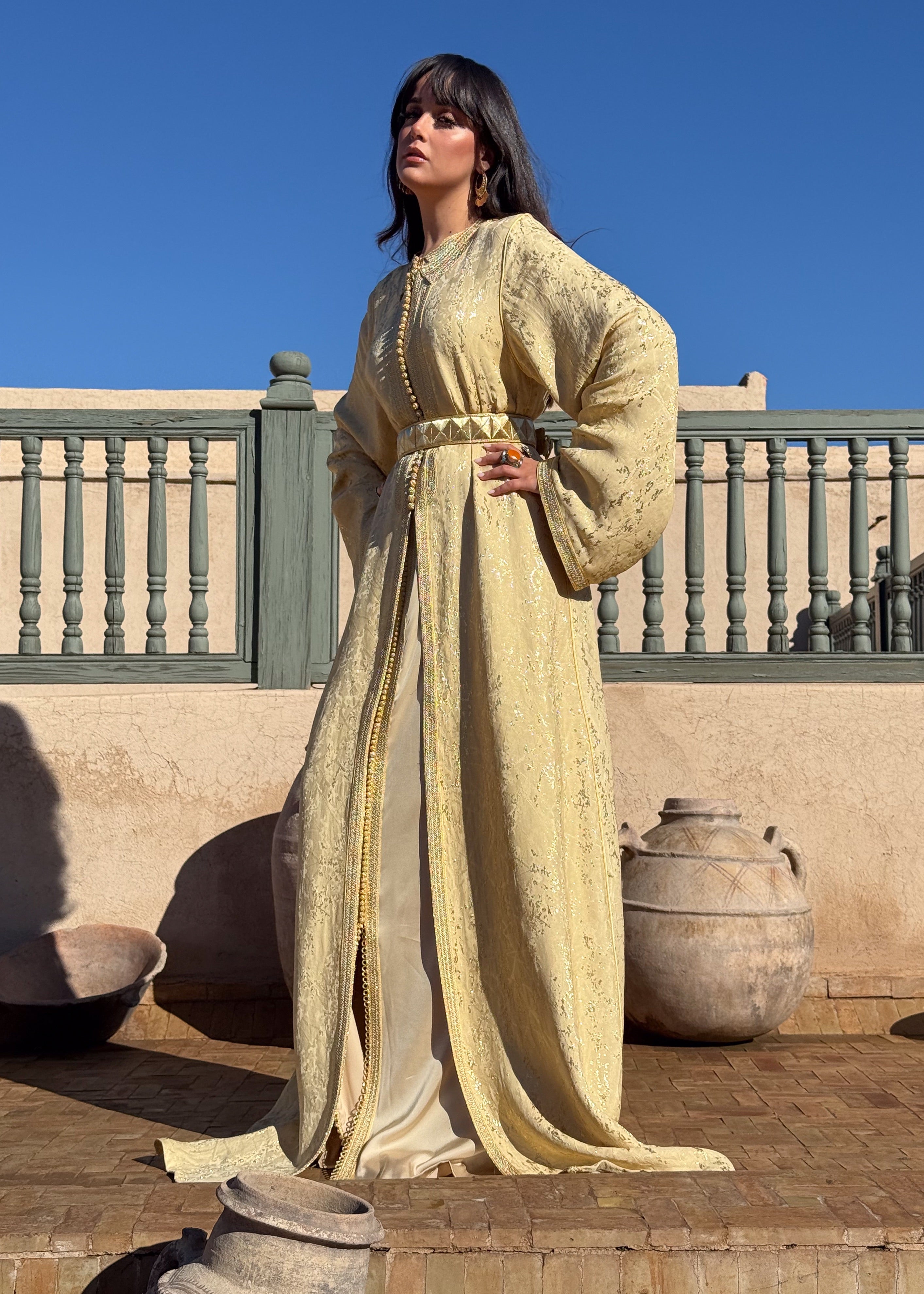 ALIAH TWO-PIECE SILK KAFTAN