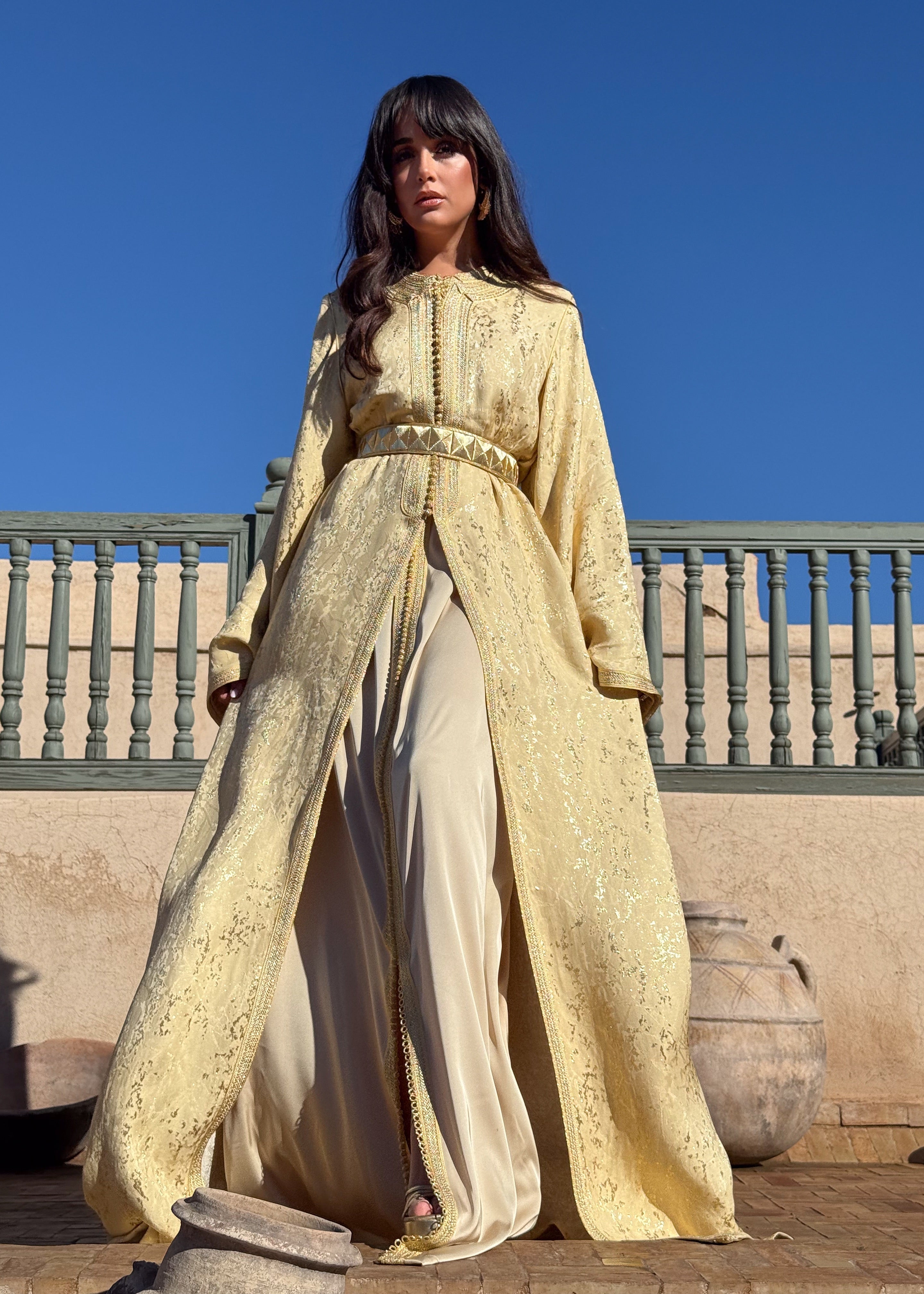 ALIAH TWO-PIECE SILK KAFTAN