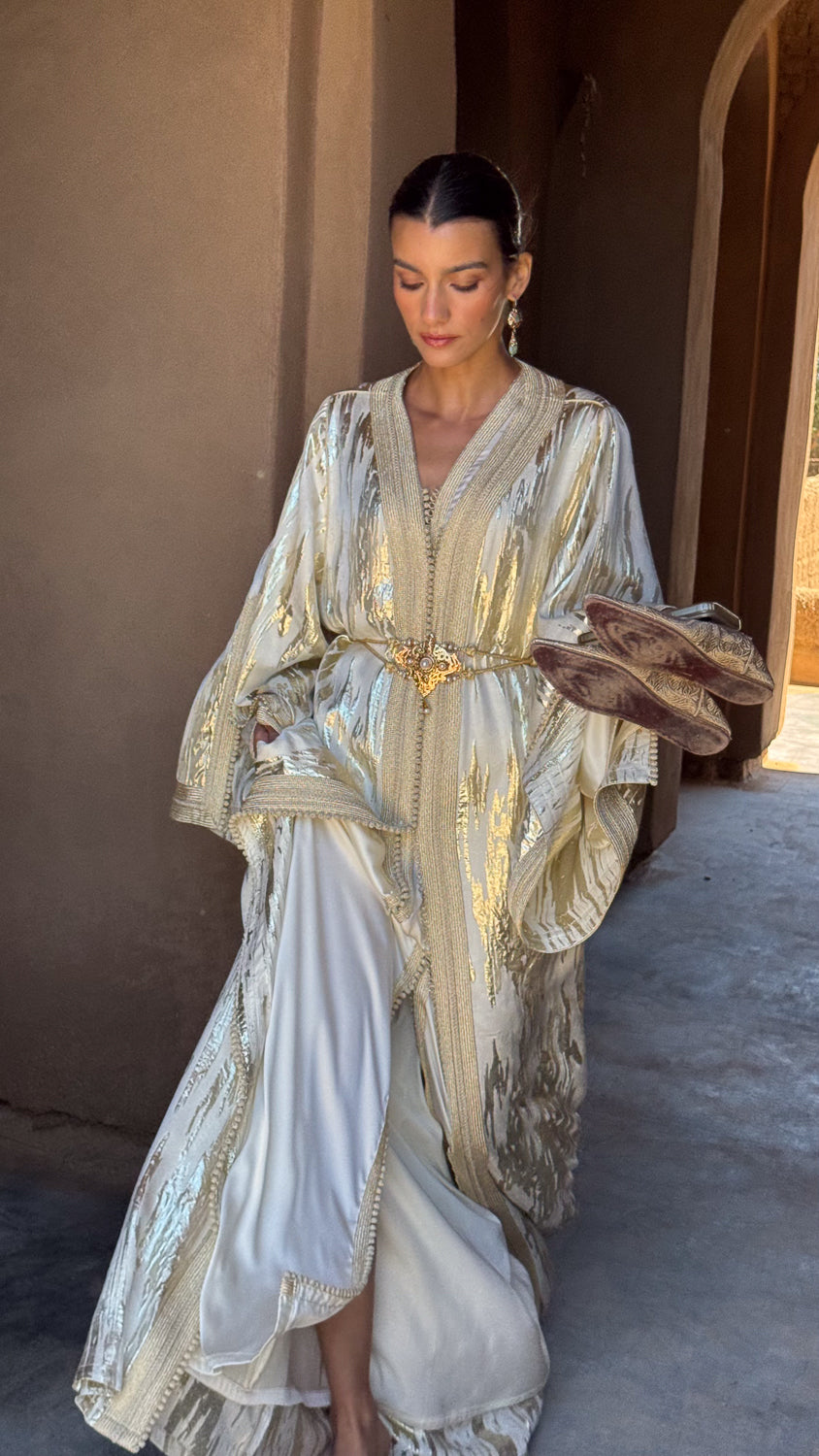 AMINA TWO-PIECE SILK KAFTAN