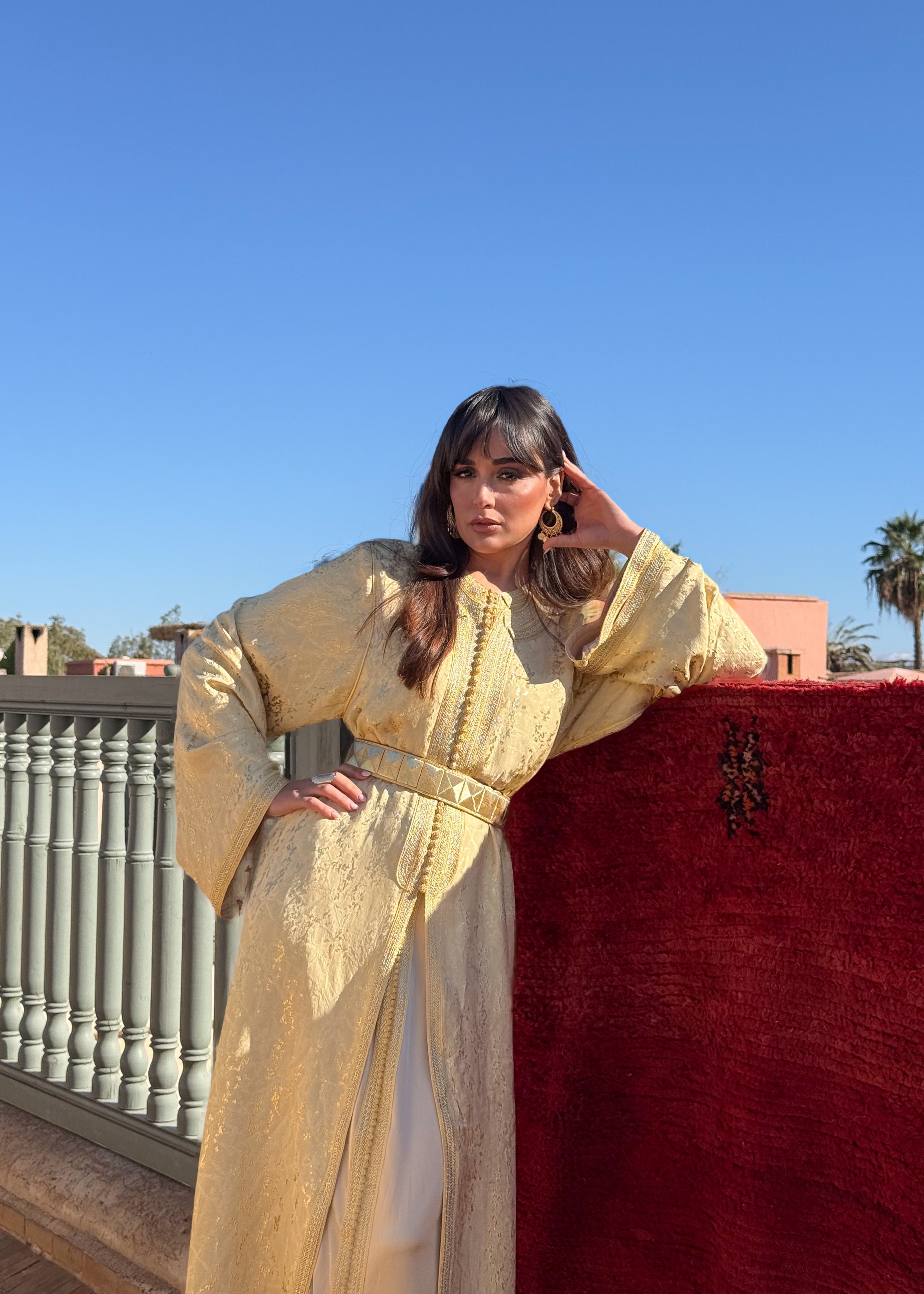 ALIAH TWO-PIECE SILK KAFTAN