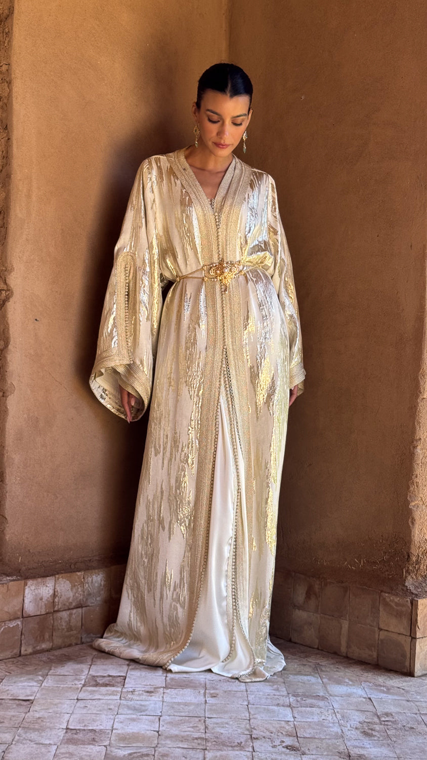 AMINA TWO-PIECE SILK KAFTAN
