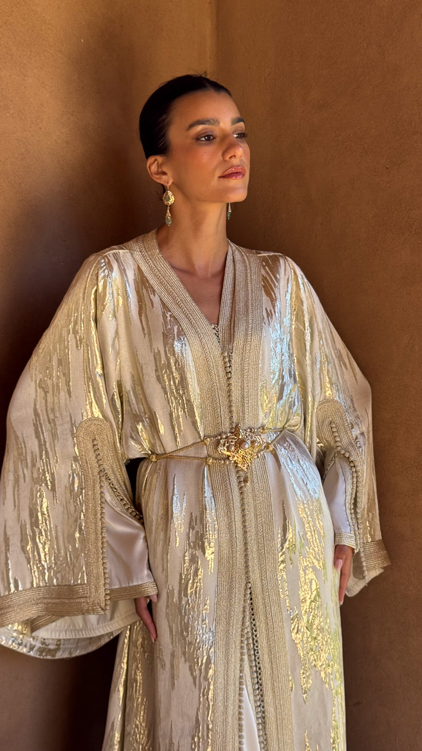 AMINA TWO-PIECE SILK KAFTAN
