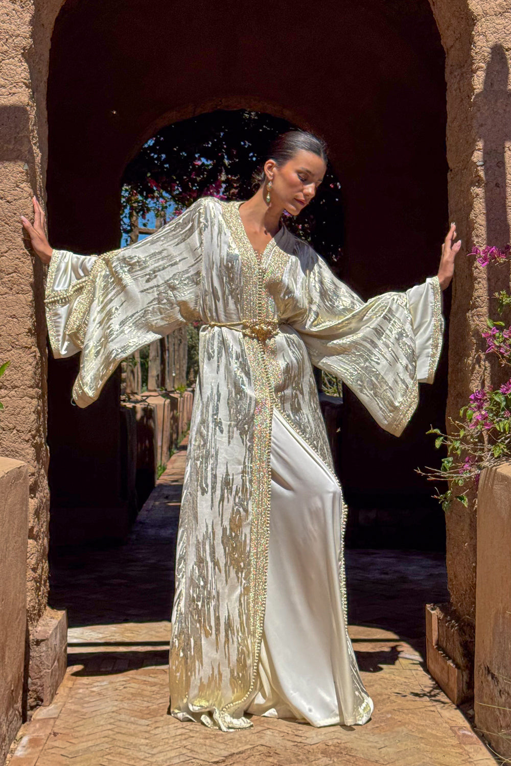 AMINA TWO-PIECE SILK KAFTAN