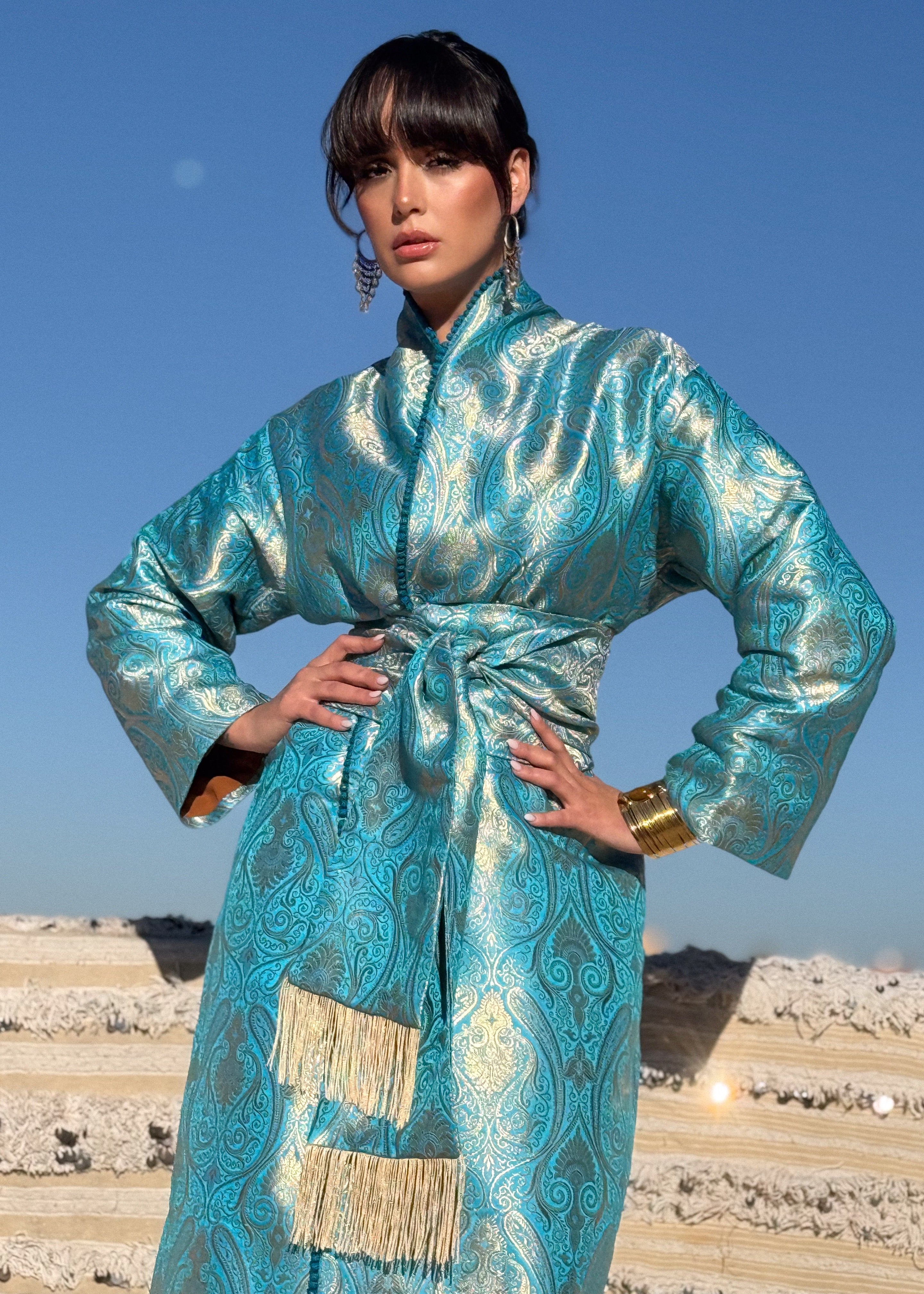 SEITA SILK BROCADE KIMONO KAFTAN