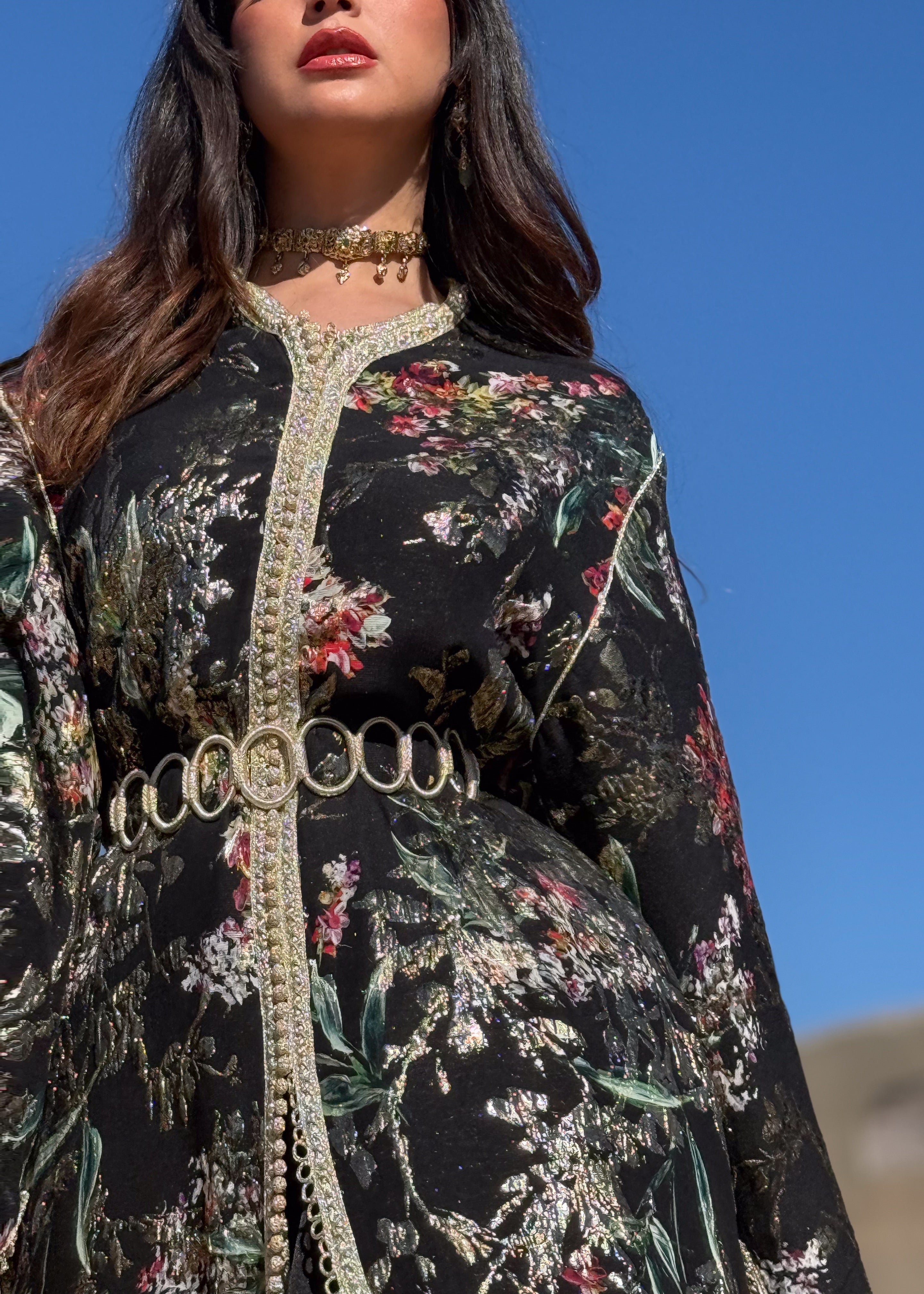 ESRAA TWO-PIECE SILK KAFTAN