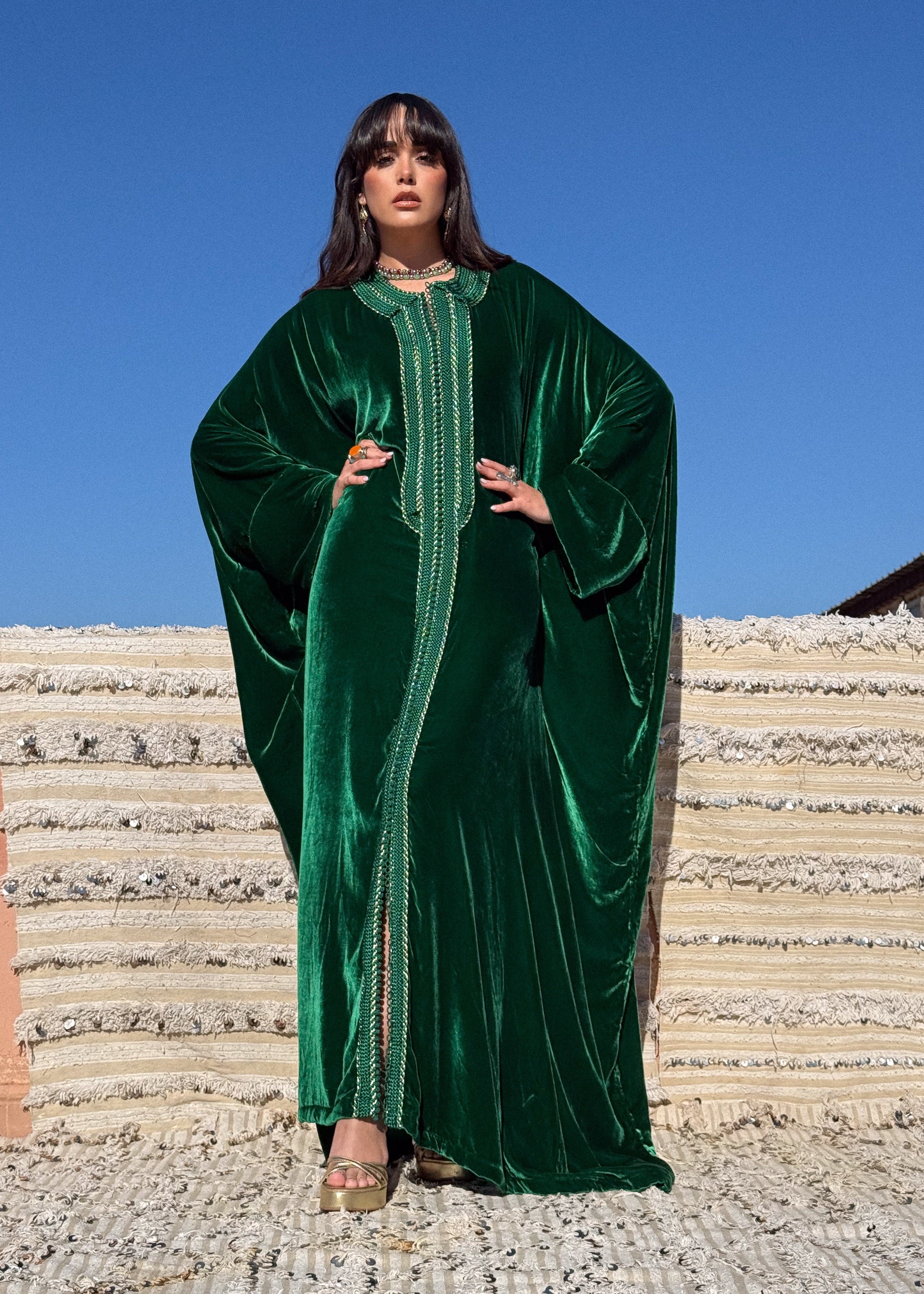 SARA SILK VELVET KAFTAN