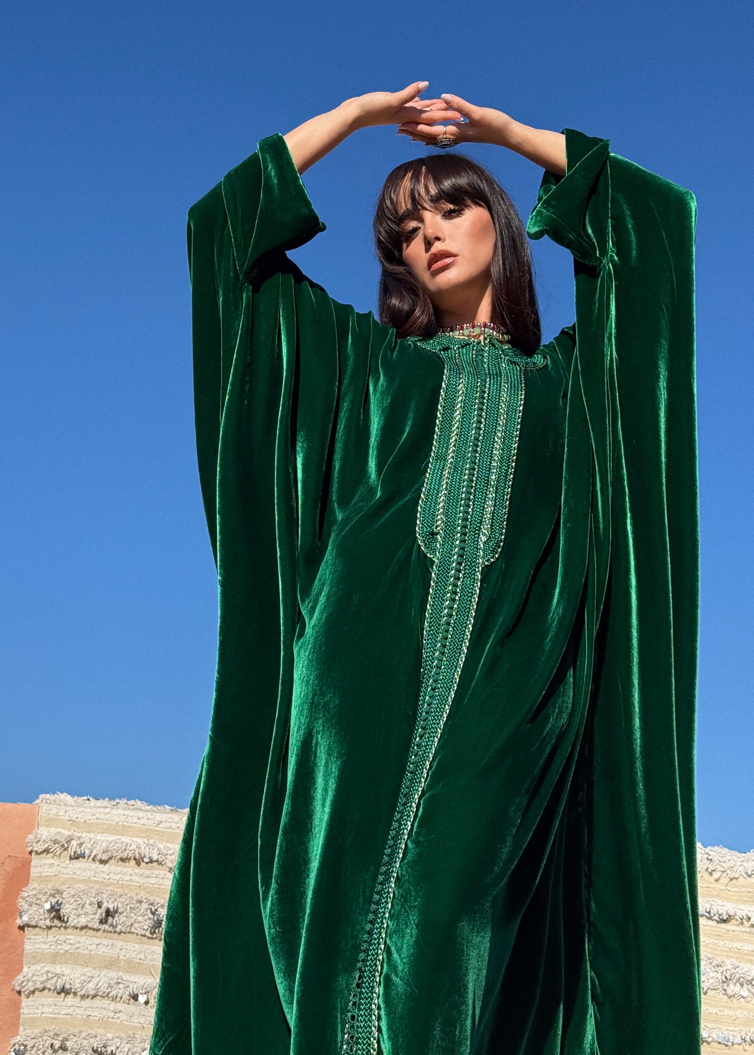 SARA SILK VELVET KAFTAN