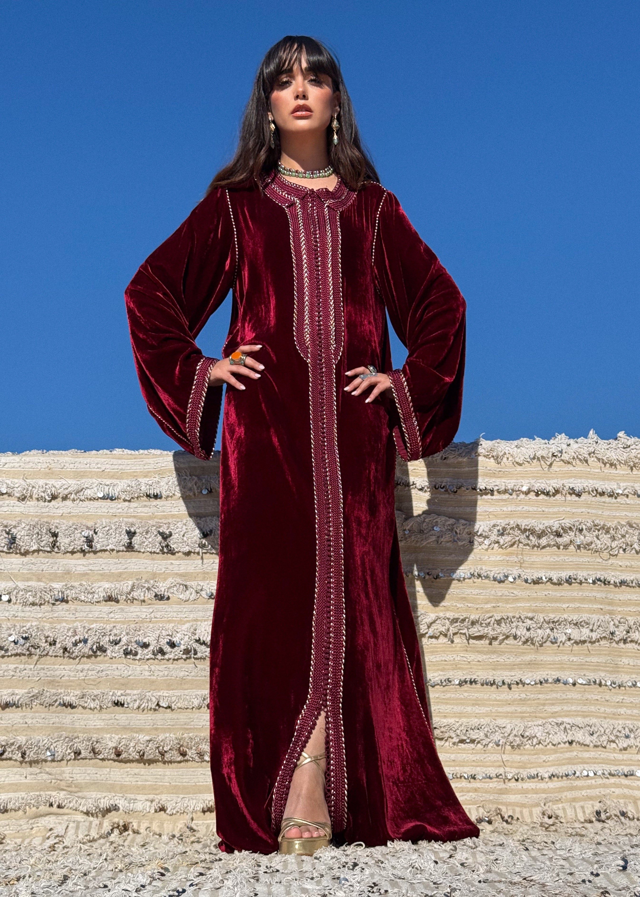 SAMA SILK VELVET KAFTAN