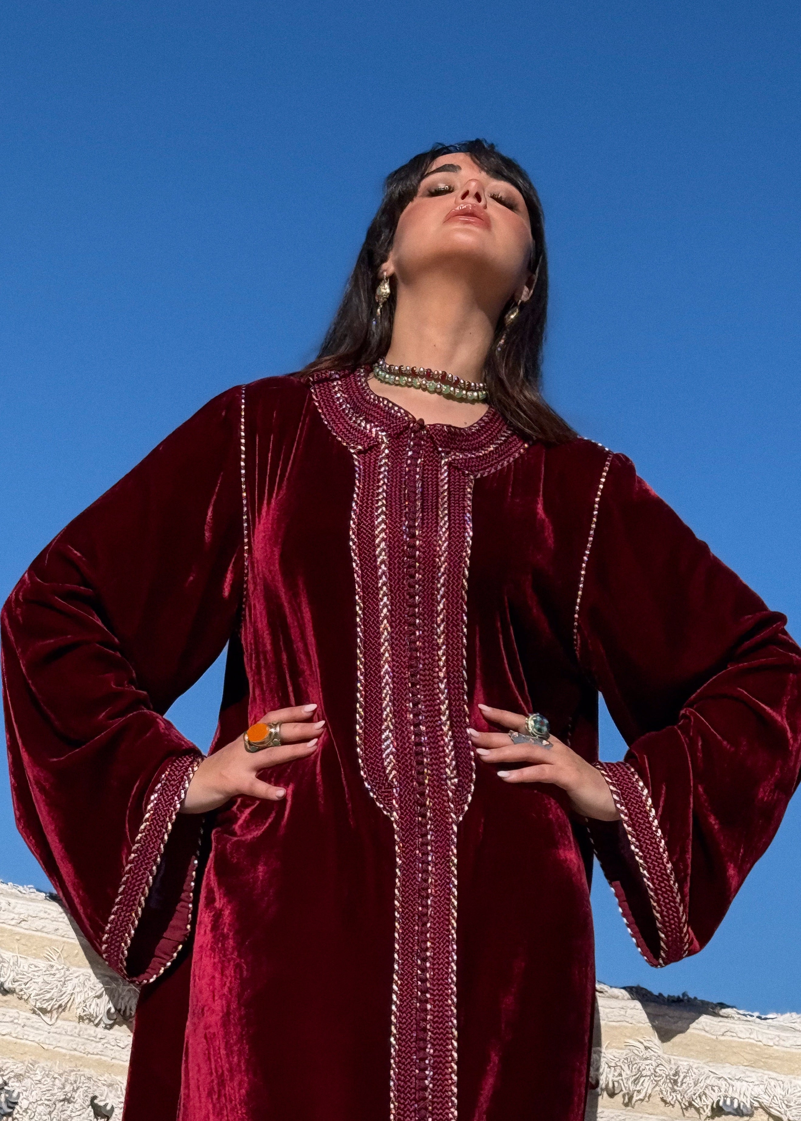 SAMA SILK VELVET KAFTAN