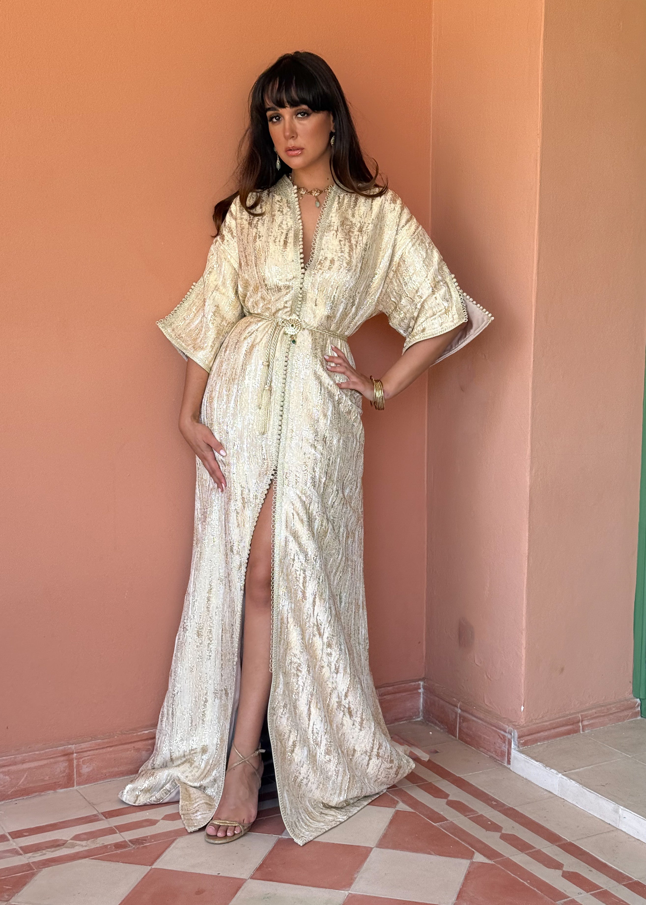 HANINE GOLD BROCADE KAFTAN