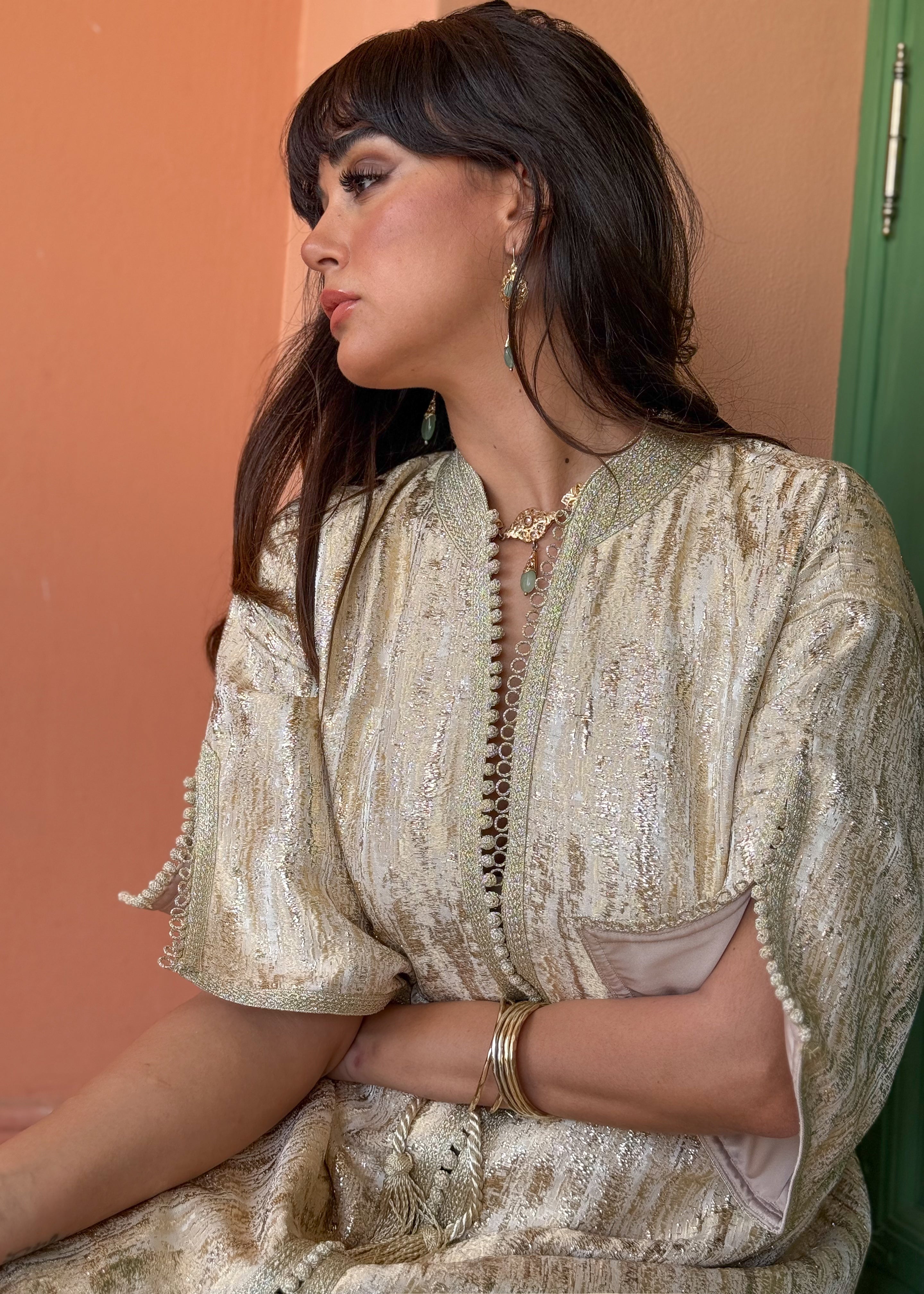 HANINE GOLD BROCADE KAFTAN