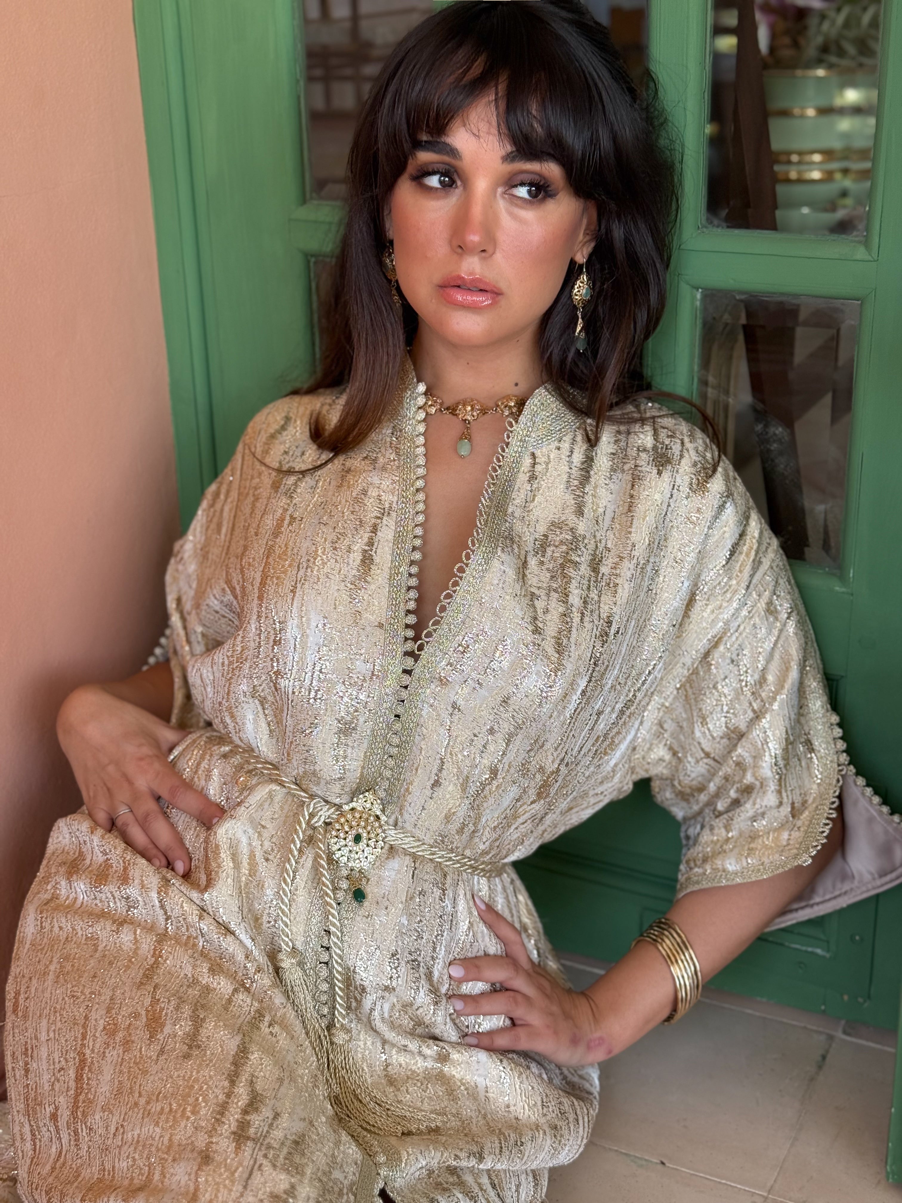 HANINE GOLD BROCADE KAFTAN
