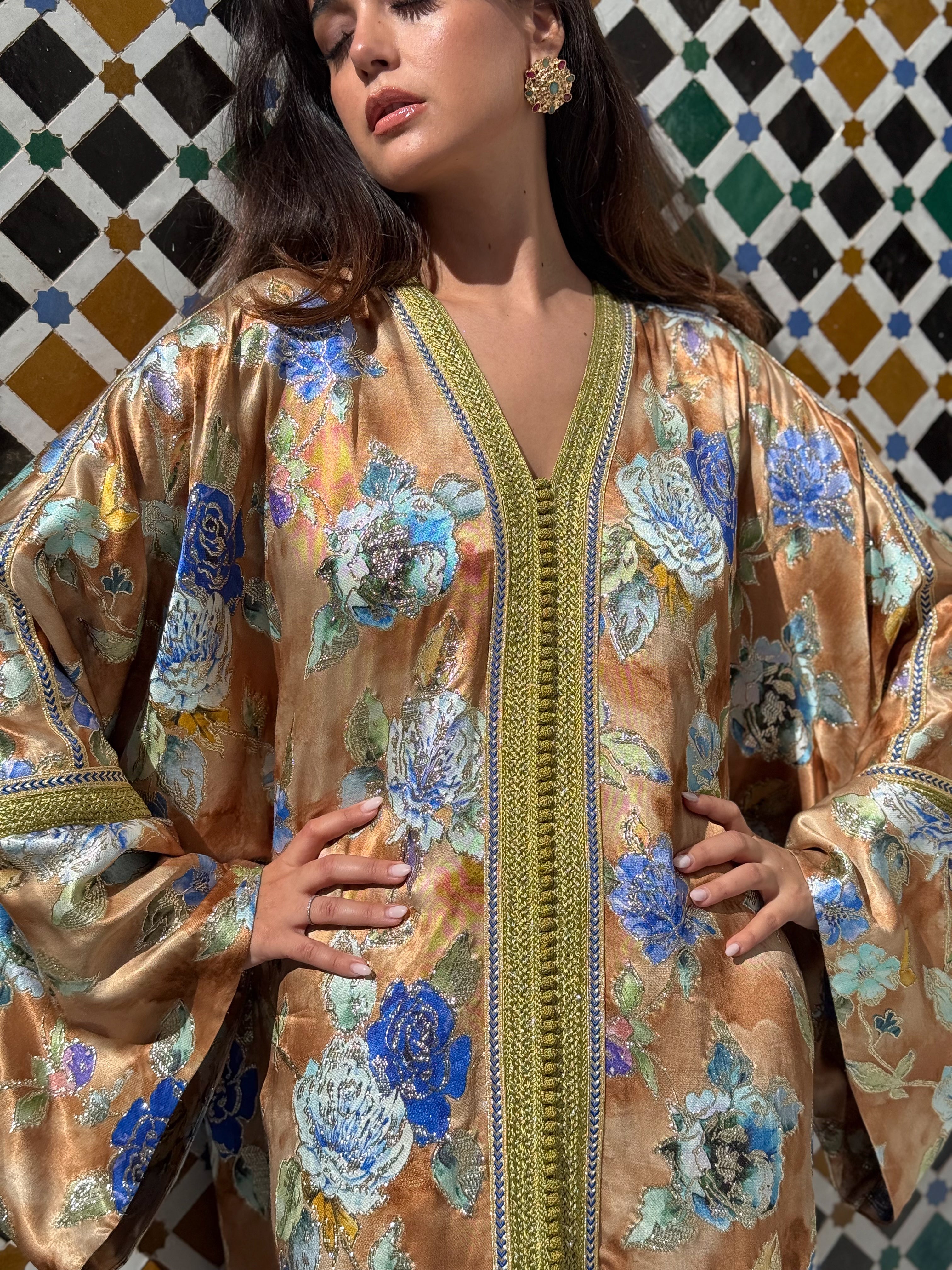 LILA FLORAL KAFTAN