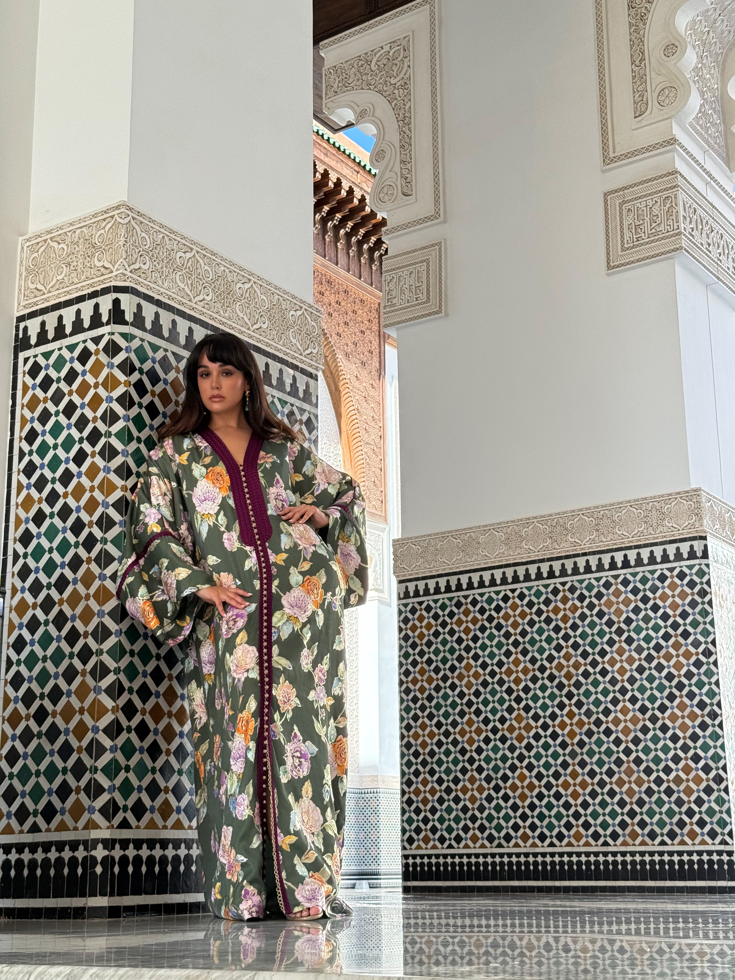 HANA SILK FLORAL KAFTAN