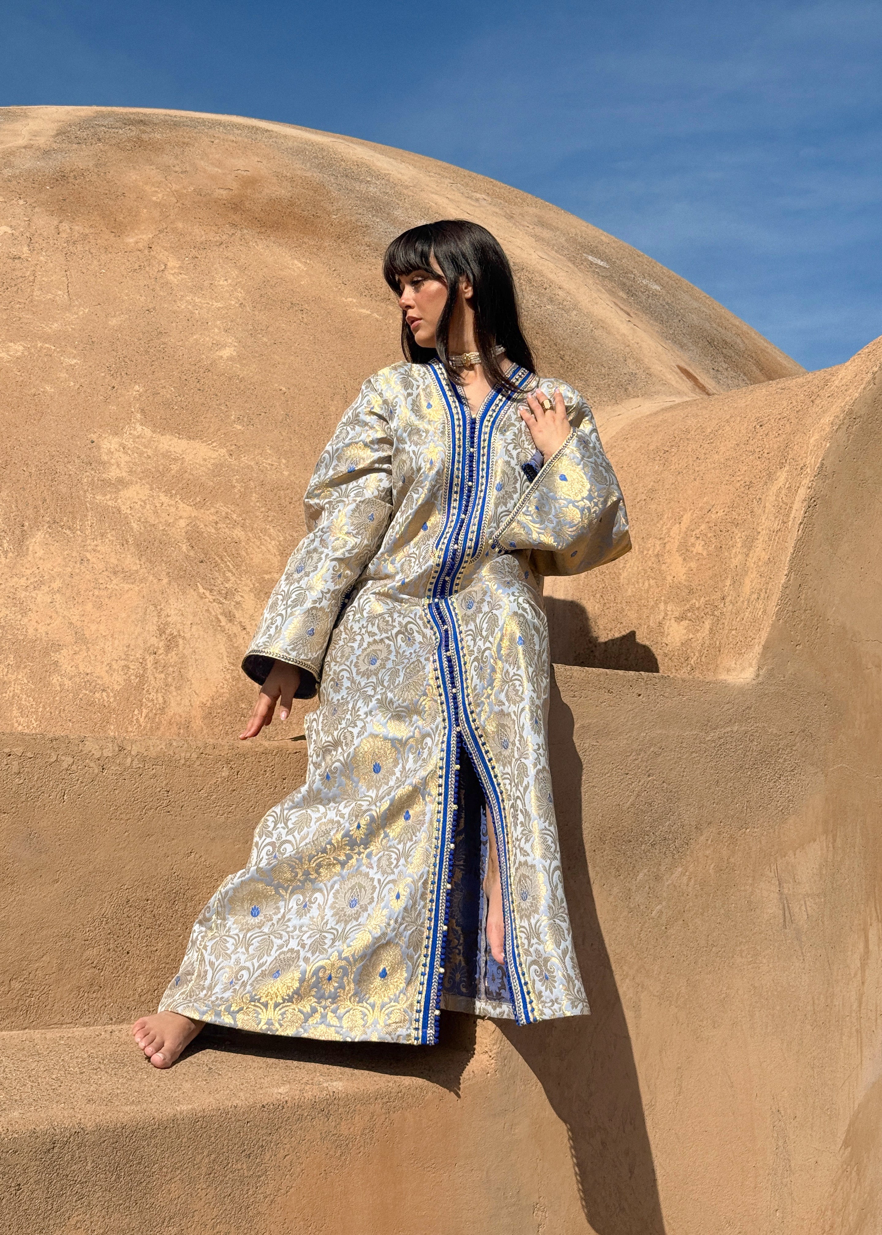 ELYA SILK BROCADE KAFTAN